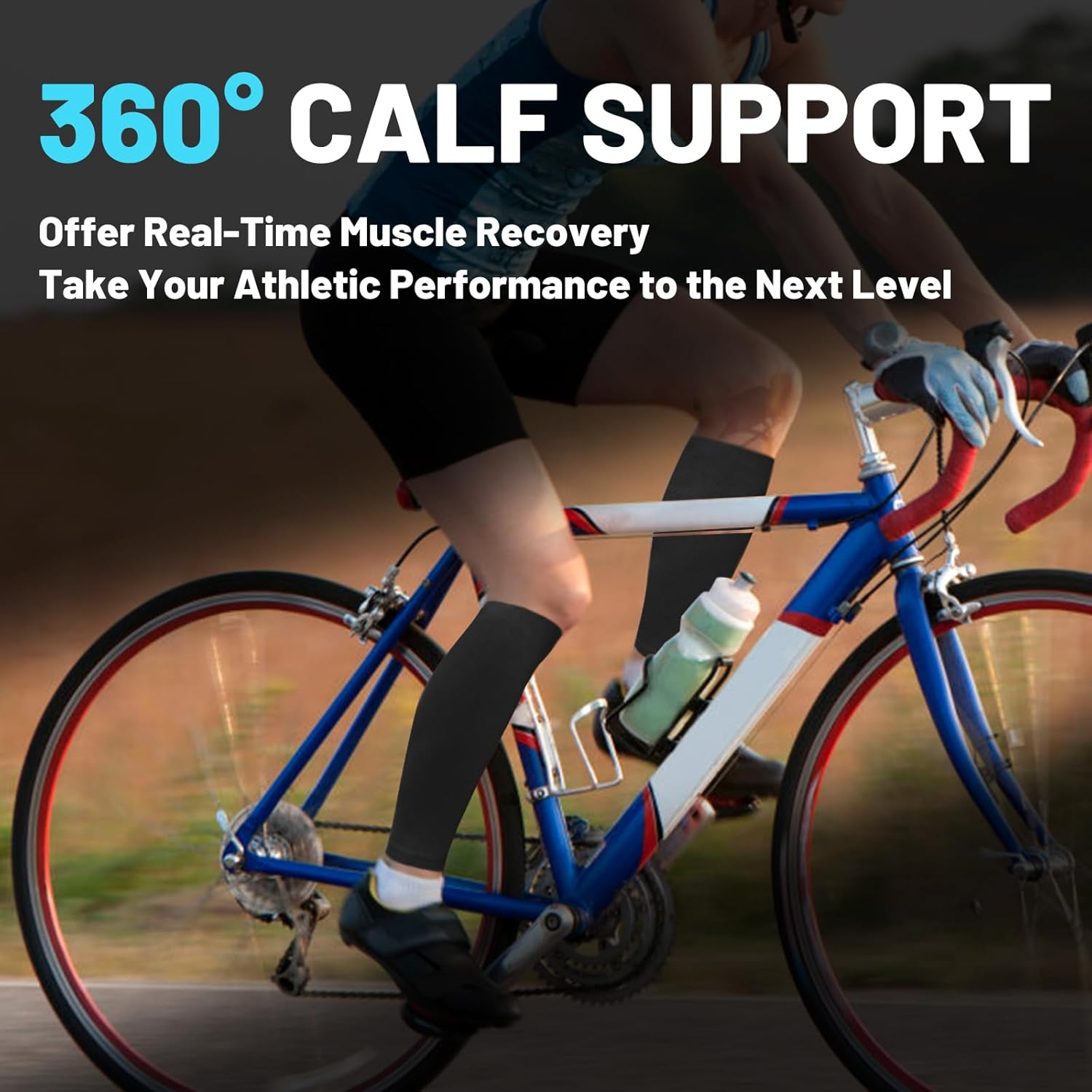 Calf Compression Sleeves for Men and Women, 3 Pairs, 23-32 Mmhg, Pain Relief for Shin Splints and Varicose Veins, Footless Running Socks (L/XL) image number 1