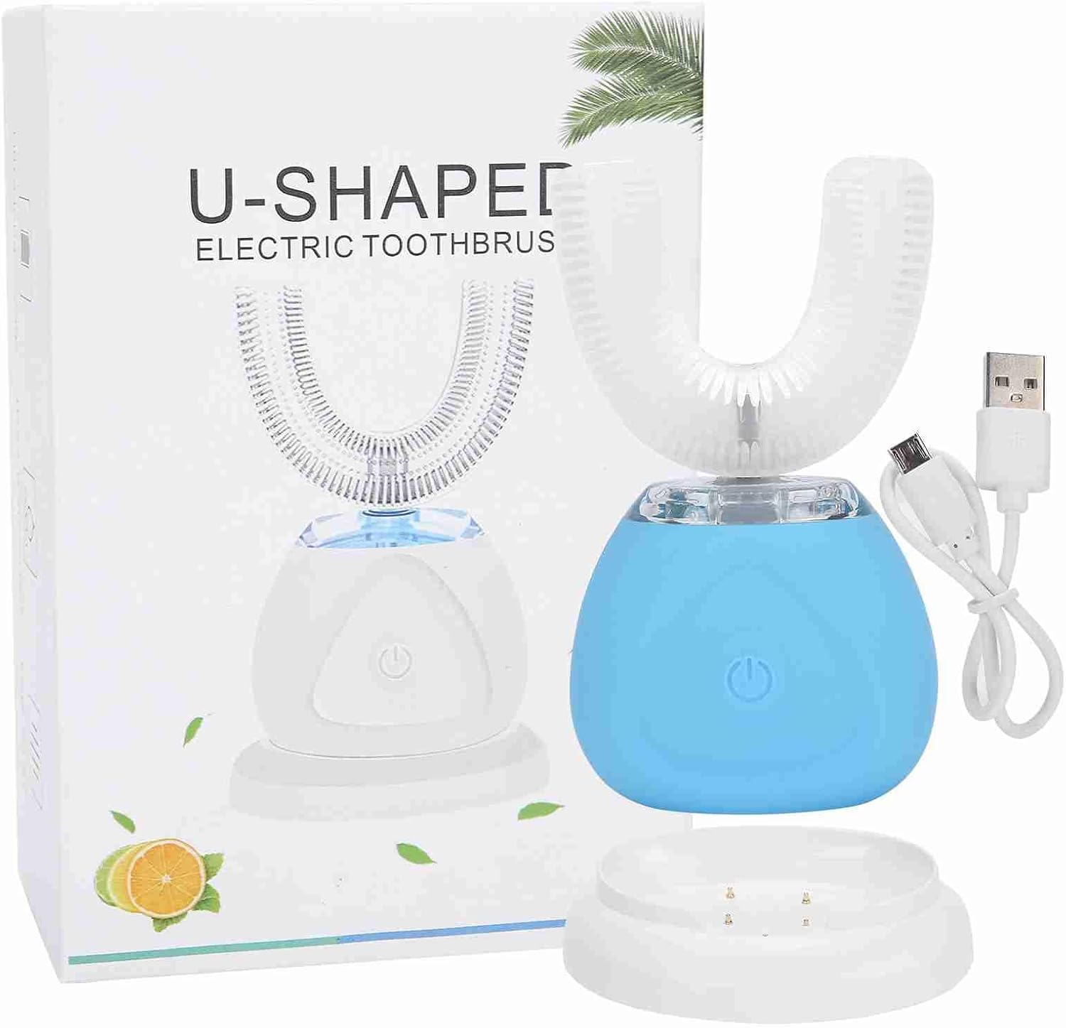 Electric Toothbrush Adults, Ultrasonic U-Shaped Toothbrushes with Wireless Charging & LED Light for Teeth Whitening - 360&deg; Mouth Cleansing, Hands Free Gums Protection, 3 Gear Speed image number 6