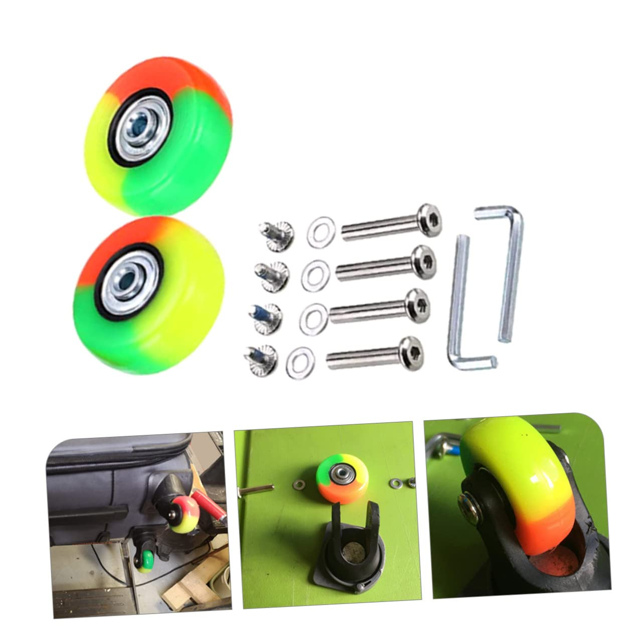 JECOMPRIS 4Sets Replacement Luggage Wheels Swivel Suitcase Wheels for Travel Luggage Bags image number 4