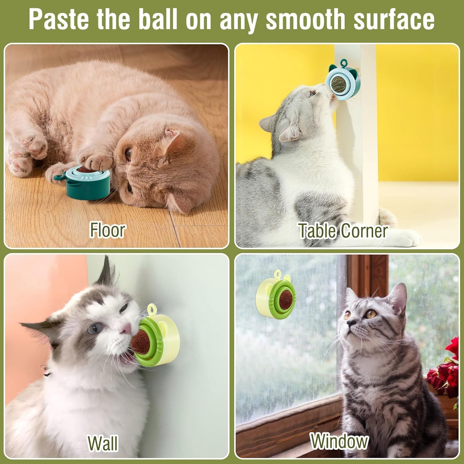 3PCS Cat Molar Scratch Toys, Self Play Extended Cat Cotton Rope Toys with Silvervine Fruit, Natural Catnip Kittens Cat Chew Toy for Teeth Cleaning, Interactive Cat Dental Stick for Cat Kitty (4 PCS)