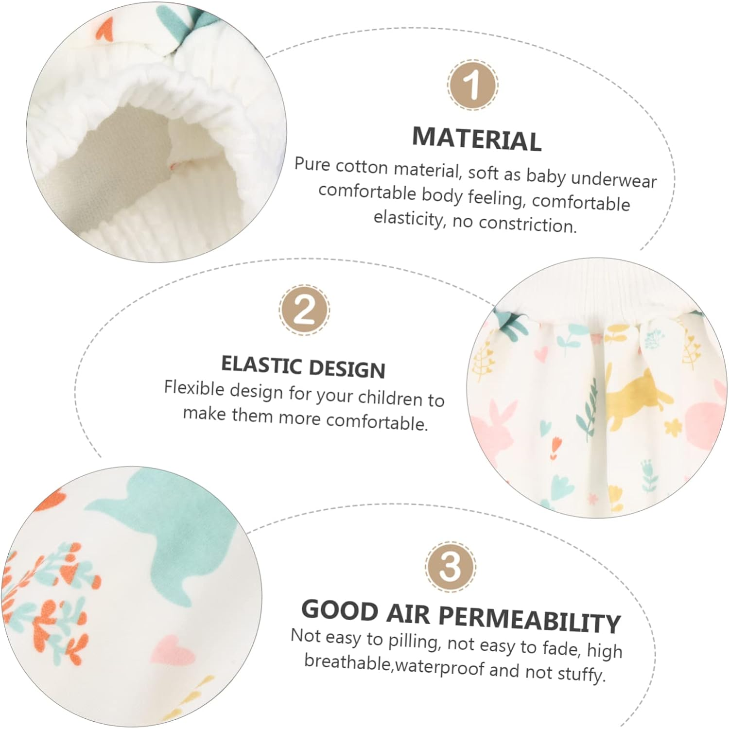 KOMBIUDA Diaper Pants Set Training Undies Nighttime Skirt for Potty Training Habits Development image number 5