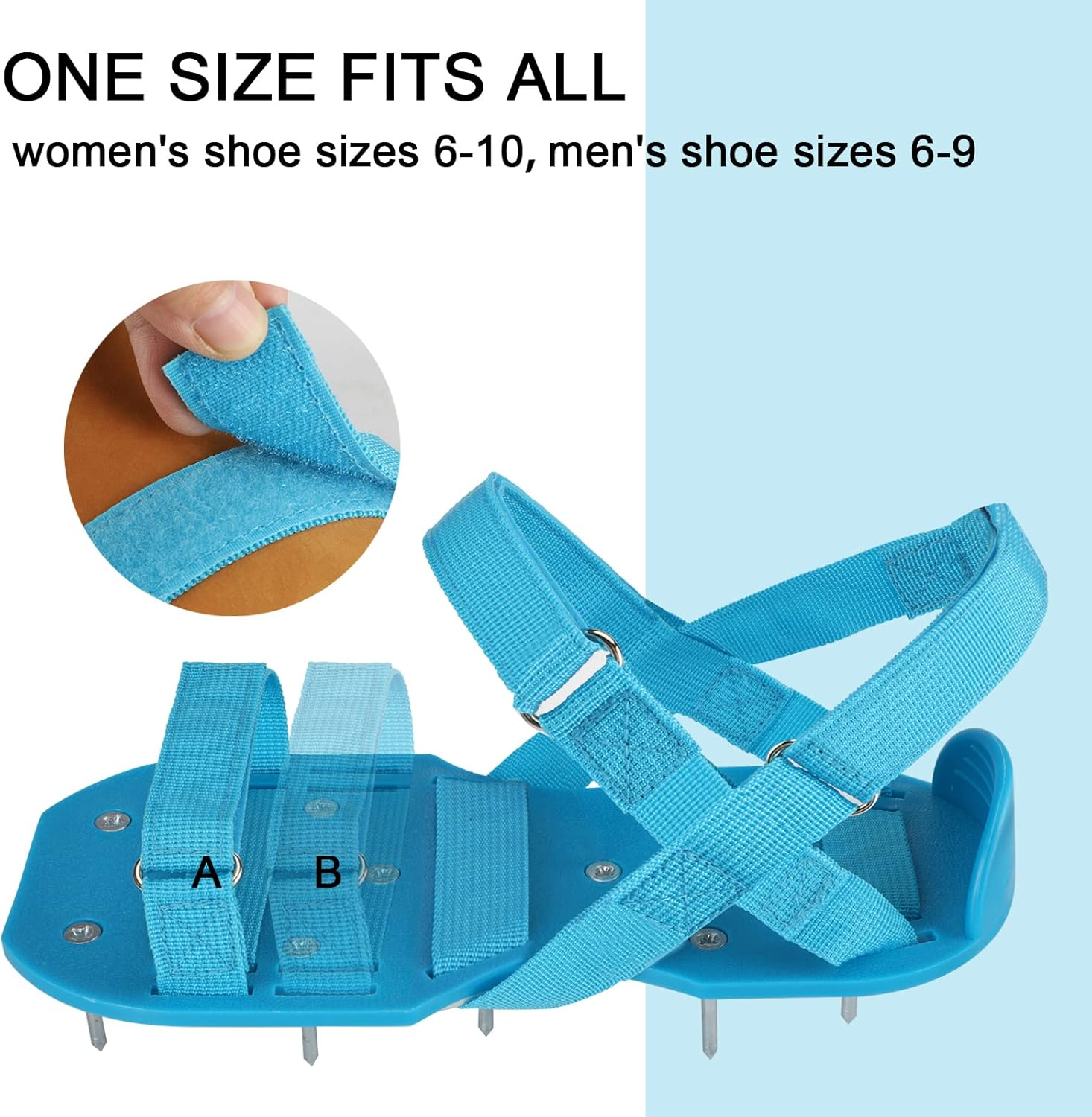 Opmeiro Lawn Aerator Shoes - Fully Assembled Soil Aeration Shoe Pair - Yard Aerator Tool for Aerating Patio Garden Grass Lawn image number 5