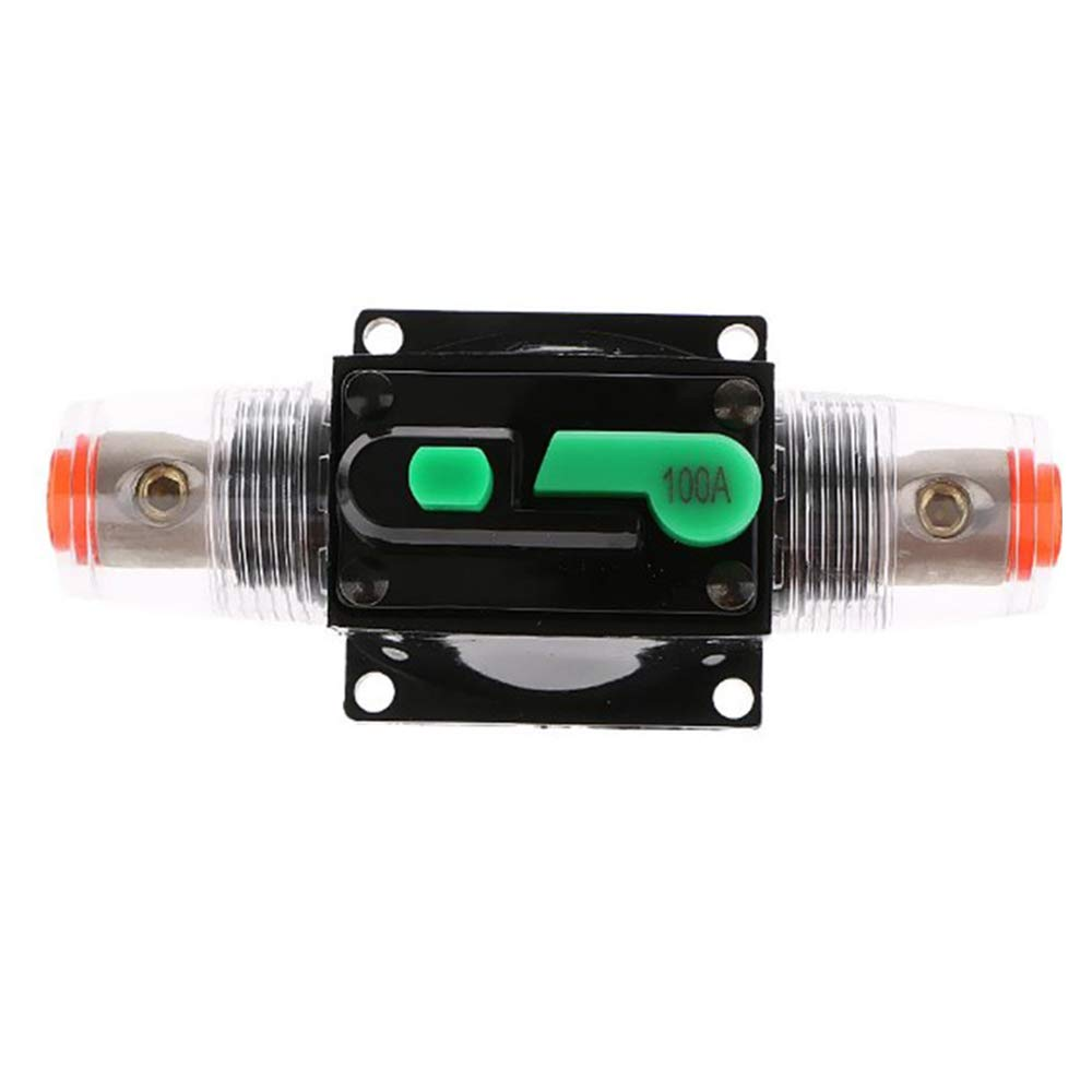 Auto Circuit Breaker,12V-48V DC Inline Auto Circuit Breaker Manual Reset Switch Automatic Fuse Holder Inline Fuse Block for Car Audio Solar Inverter System Protection 10X4X4CM (10A)