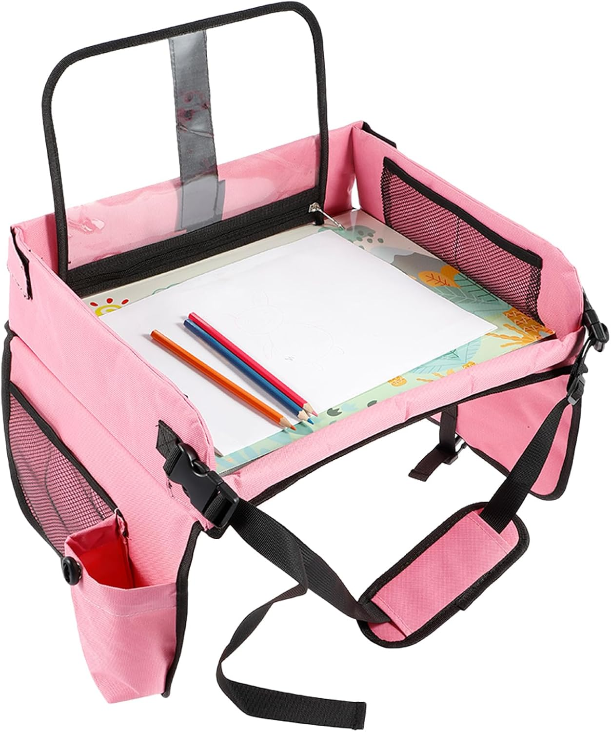 Kids Traveling Tray for Toddler Car Seat, Versatile Car Seat Tray, Stable Carseat Table Tray, Detachable Lap Tray for Car Seat, Toddler Road Trip Essentials Accessories for Airplane Car Auto