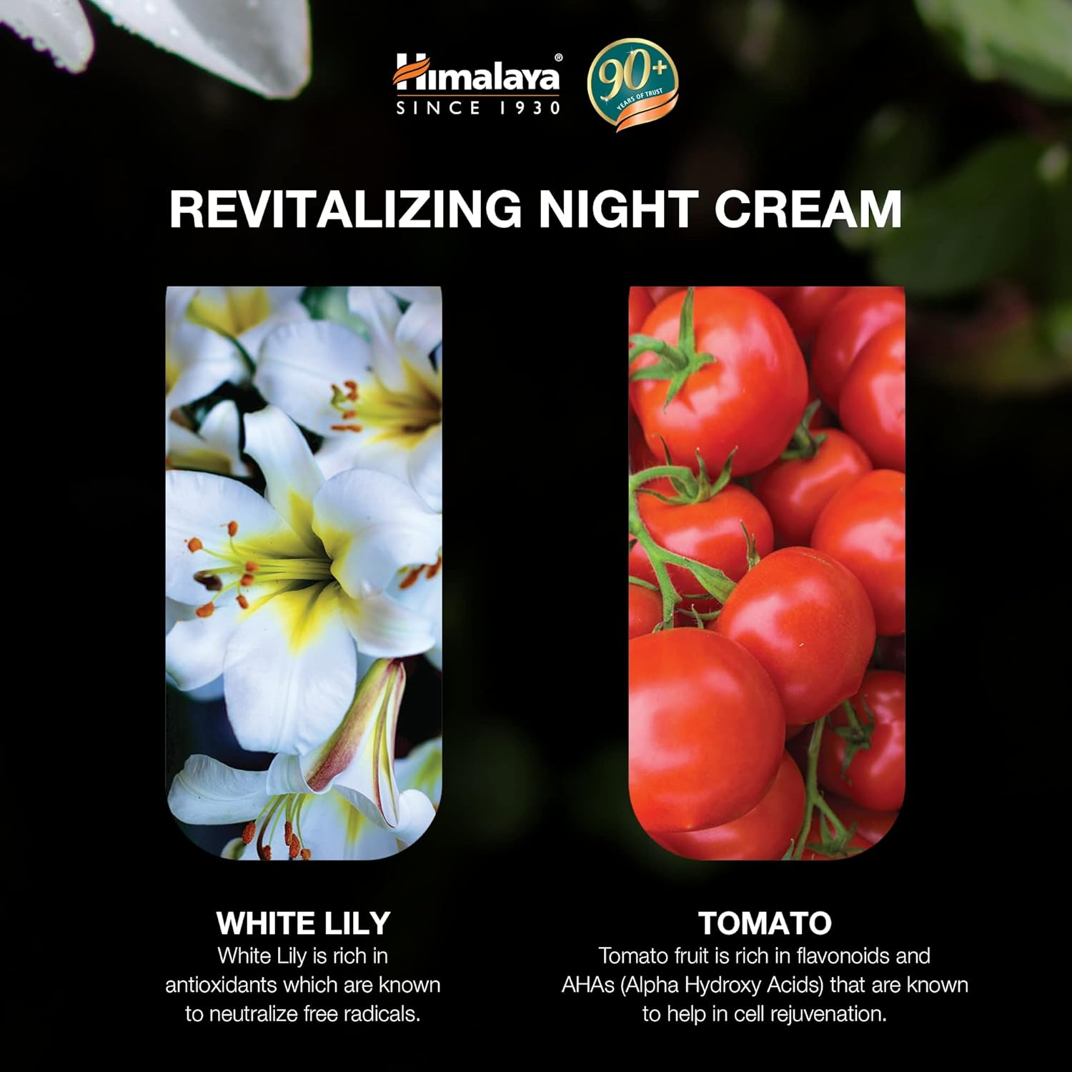 Himalaya Herbals Revitalizing Night Cream to Boosts Skin Oxygen, Removes Dullness, Dark Spots, Uneven Skin Tone, Replenishes Skin Moisture Overnight, Non-Oily Face Cream 50 G image number 3