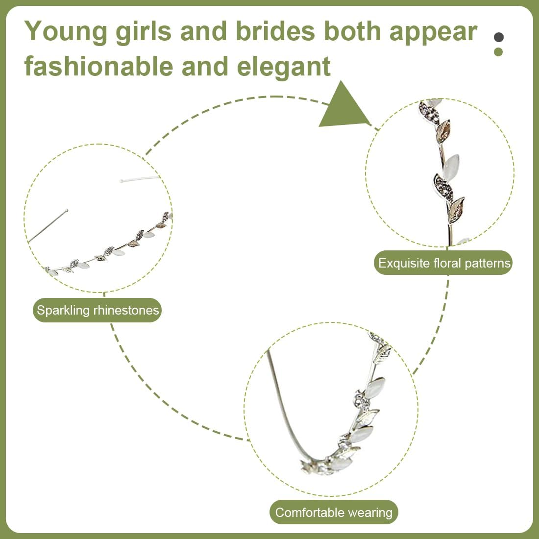 ZORVUJI Hair Accessories Communion Girls Gold Leaves Headband Wedding Bridal Headpiece First Communion Festive Ladies image number 5