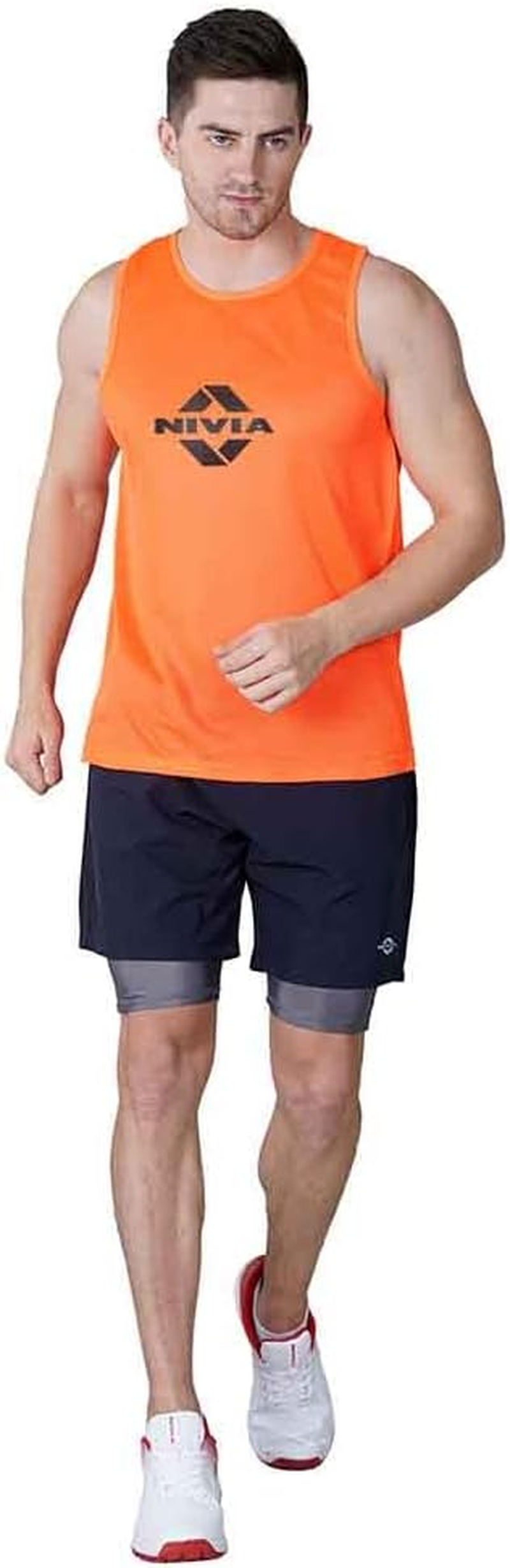 Nivia Micro Polyester Training Bibs (Floro Orange, XL) | Open Cut Design | Ideal for Training in Football, Soccer, and Rugby.