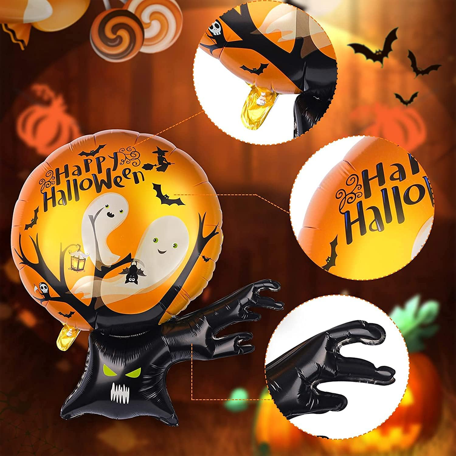 Halloween Party Decorations Balloon Set, Alphabet Banner Ghost Tree Giant Balloon Card Set, Inflatables Indoor Outdoor Decorations Toys Gifts, Party Supplies image number 1