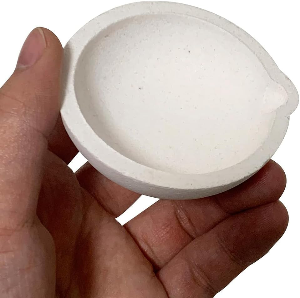 5 Pieces Small Melting Ceramic Crucible Bowl Dish Cup Set Spare Parts Kit Melting Gold Silver Copper with Whip Tongs Handle 2A image number 5