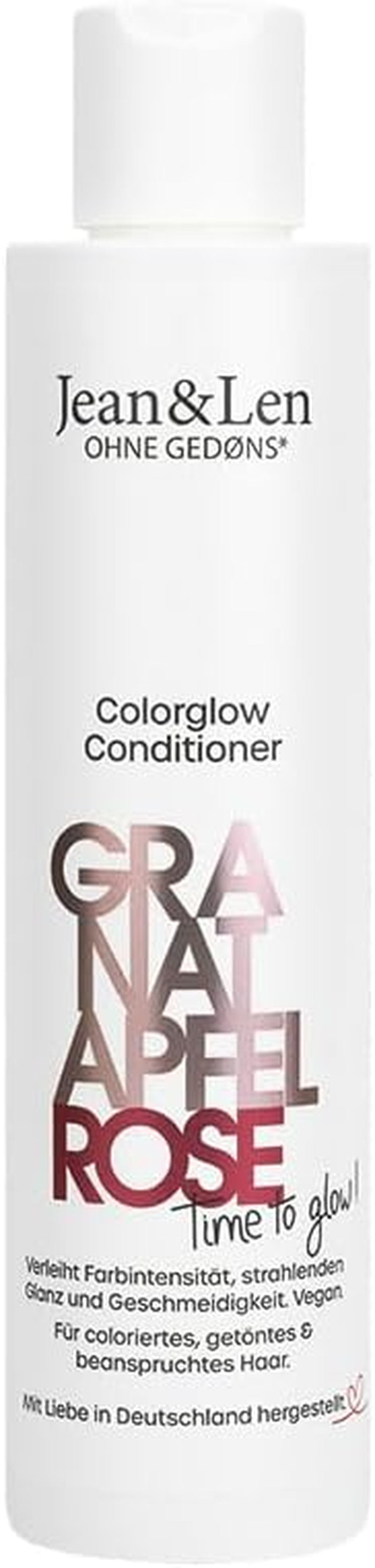 Jean & Len Colorglow Conditioner for Coloured Hair with Pomegranate, Rose Petal Extract & Panthenol, Fruity Floral Fragrance, Parabens & Silicone-Free, Vegan, 300 Ml image number 4