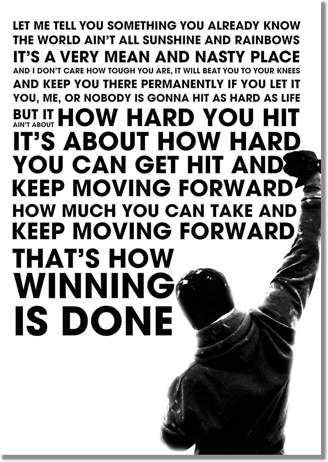 Rocky Balboa Sylvester Stallone A3 Unframed Motivation Quote Poster Sport Boxing Photo Inspiration Winner Picture image number 1