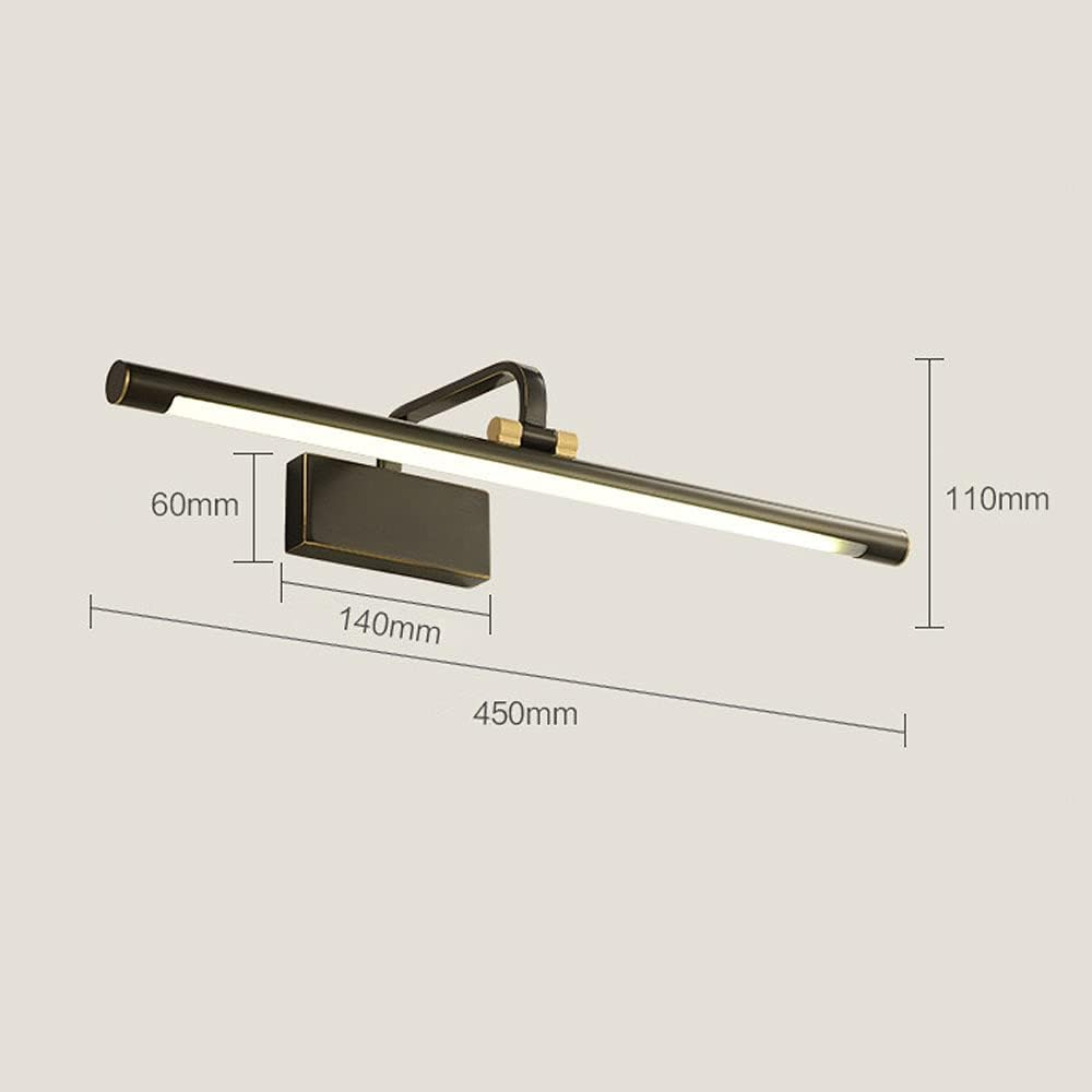 Modern Linear Bathroom Light Fixture, Adjustable Vanity Lamp Long Shade Makeup Mirror Front Light, LED Neutral White Vanity Wall Sconce Lighting Fittings for Powder Room XXZ image number 3