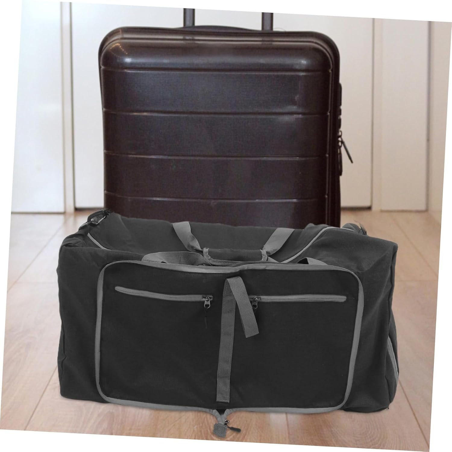 COMPUKAS Travel Tote Bag Collapsible Duffel Bag for Gym Overnight Airline Luggage Oxford Cloth Easy Folding Sturdy Lightweight image number 5