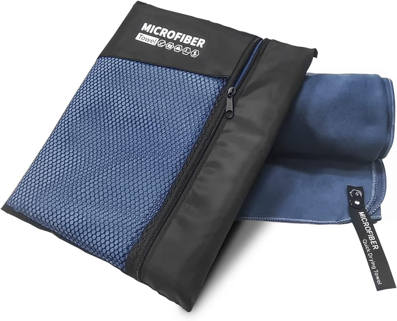 Gym Towel, Perfect for Travel Sports Beach Towels. Quick Dry Towel Suitable for Camping, Backpacking,Gym, Beach, Swimming,Yoga(Blue,60 * 30") image number 5