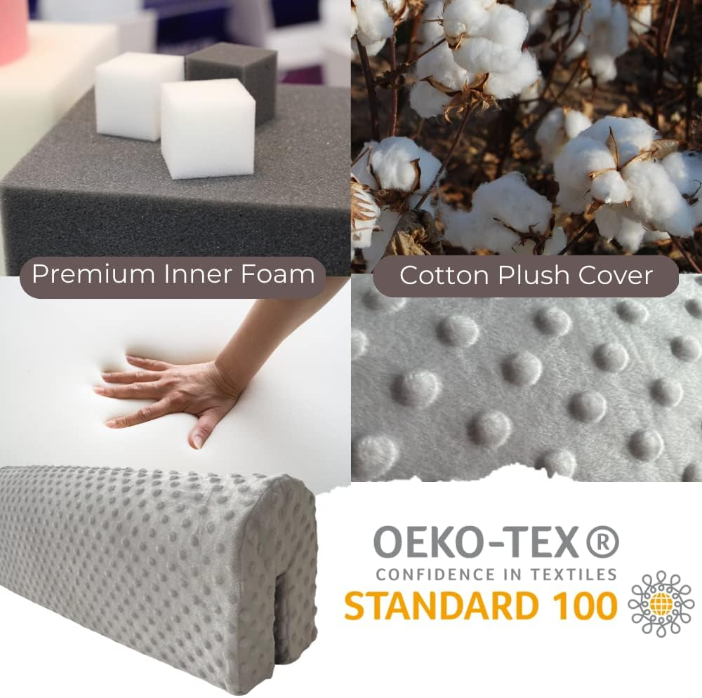 Wonder Space Toddlers' Bed Rail Bumpers Protecter - Children'S Bed Guardrail Padding - Anti-Collision | Increased Height | Fall Prevention - Easy Installation Enhanced Safety Mostly Fit (Grey, 2.3Ft) image number 4