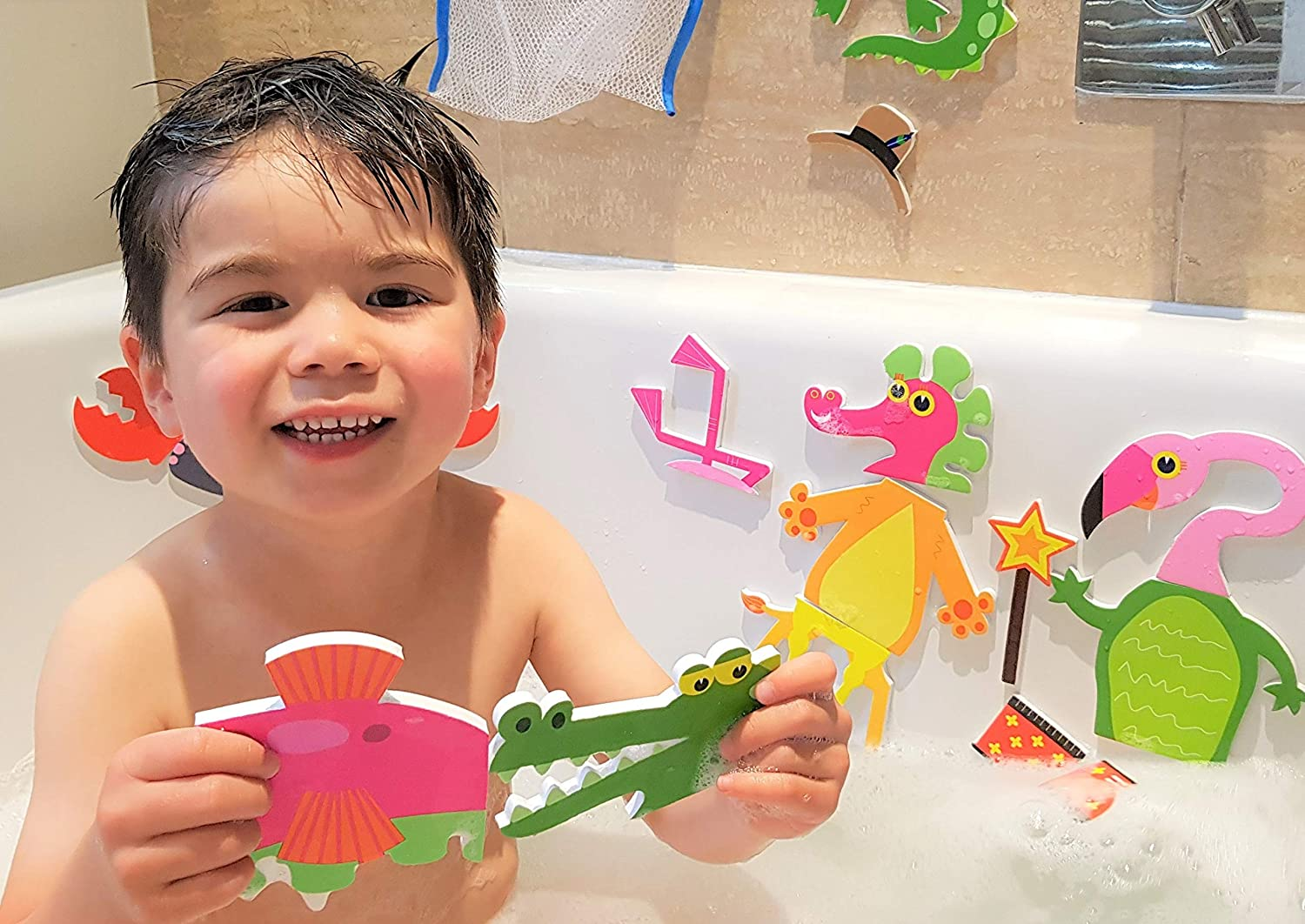 Buddy & Barney Bath Time Stickers Toy for Kids (Weird & Wonderful Animals) image number 3
