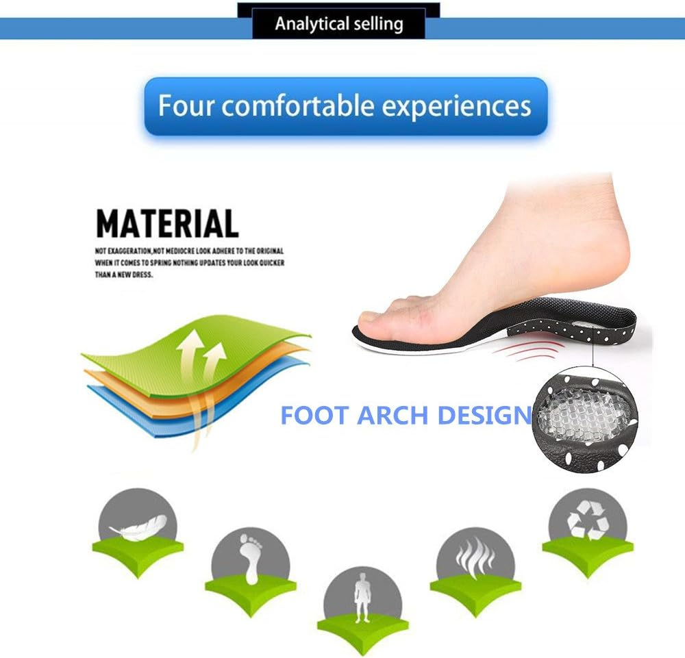 Shoe Insoles - Plantar Fasciitis Inserts for Men & Women, Full Length Arch Support Orthotics Insoles, Heel Pain Relief, Shock Absorption for Walking, Running and Hiking(Women5-9) image number 3