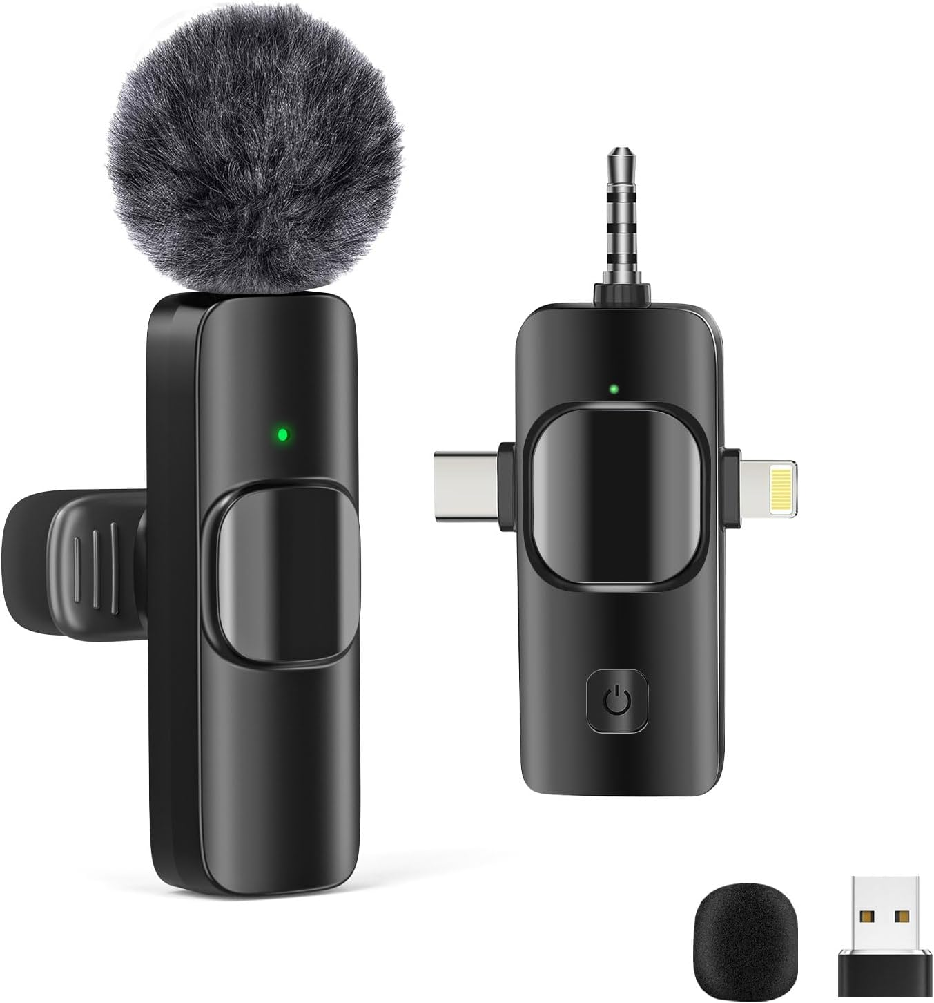 Wireless Lavailer Microphones for Android Iphone Ipad Laptop & Camera, USB-C, Wireless Mini Microphone for Video Recording, Vlog, Youtube, Tiktok