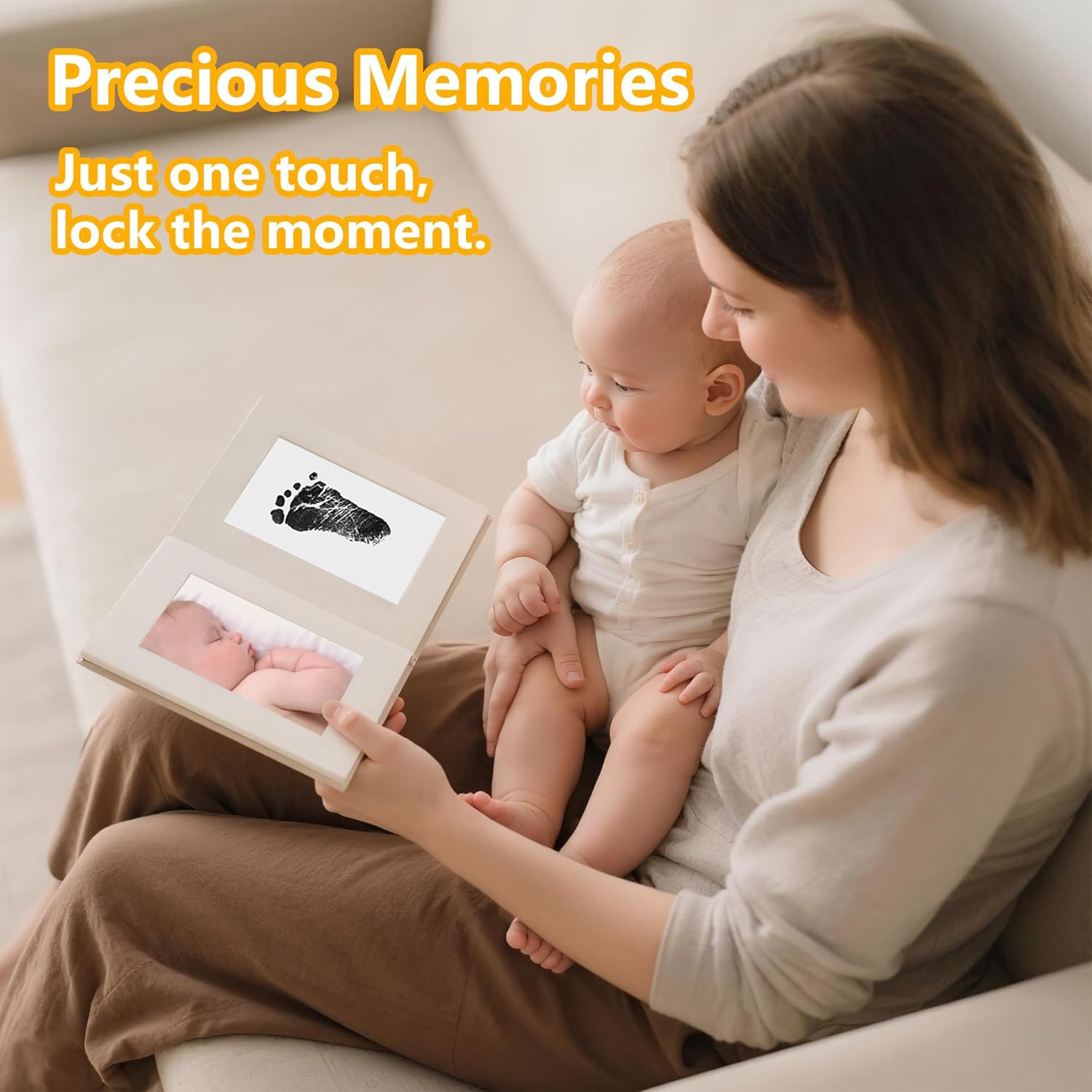 Mengni Baby Footprint Kit Hand Footprint Kit Dog Paw Print Kit Clean Touch Ink Pad Inkless Hand and Footprint Kit Handprint Kit Baby Registry Search with 4 Ink Pads and 8 Imprint Cards image number 6