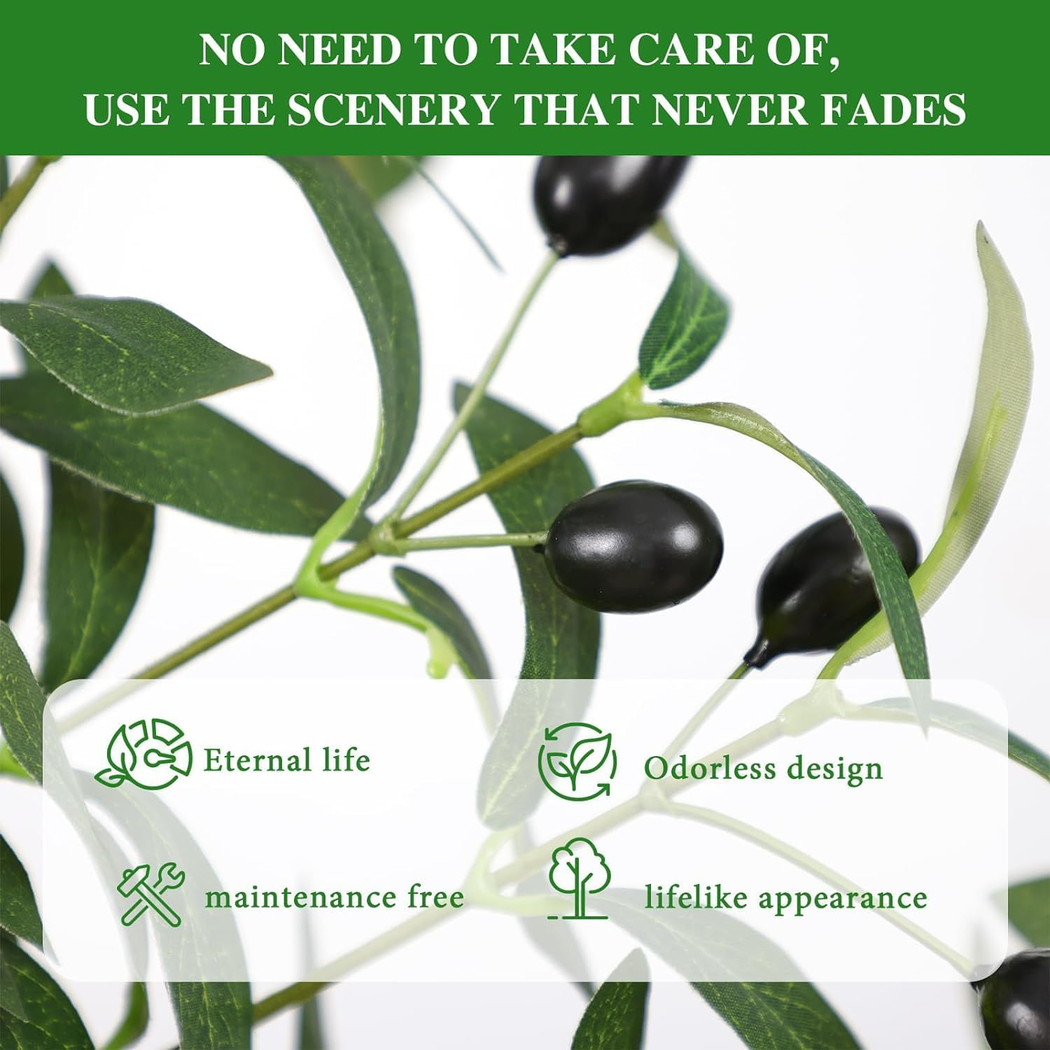 Artificial Olive Tree 6FT, Olive Trees Artificial Indoor with Potted, Large Faux Olive Tree, Suitable for Modern Office Living Room Home Decor Housewarming Gift, 1 Pack image number 5