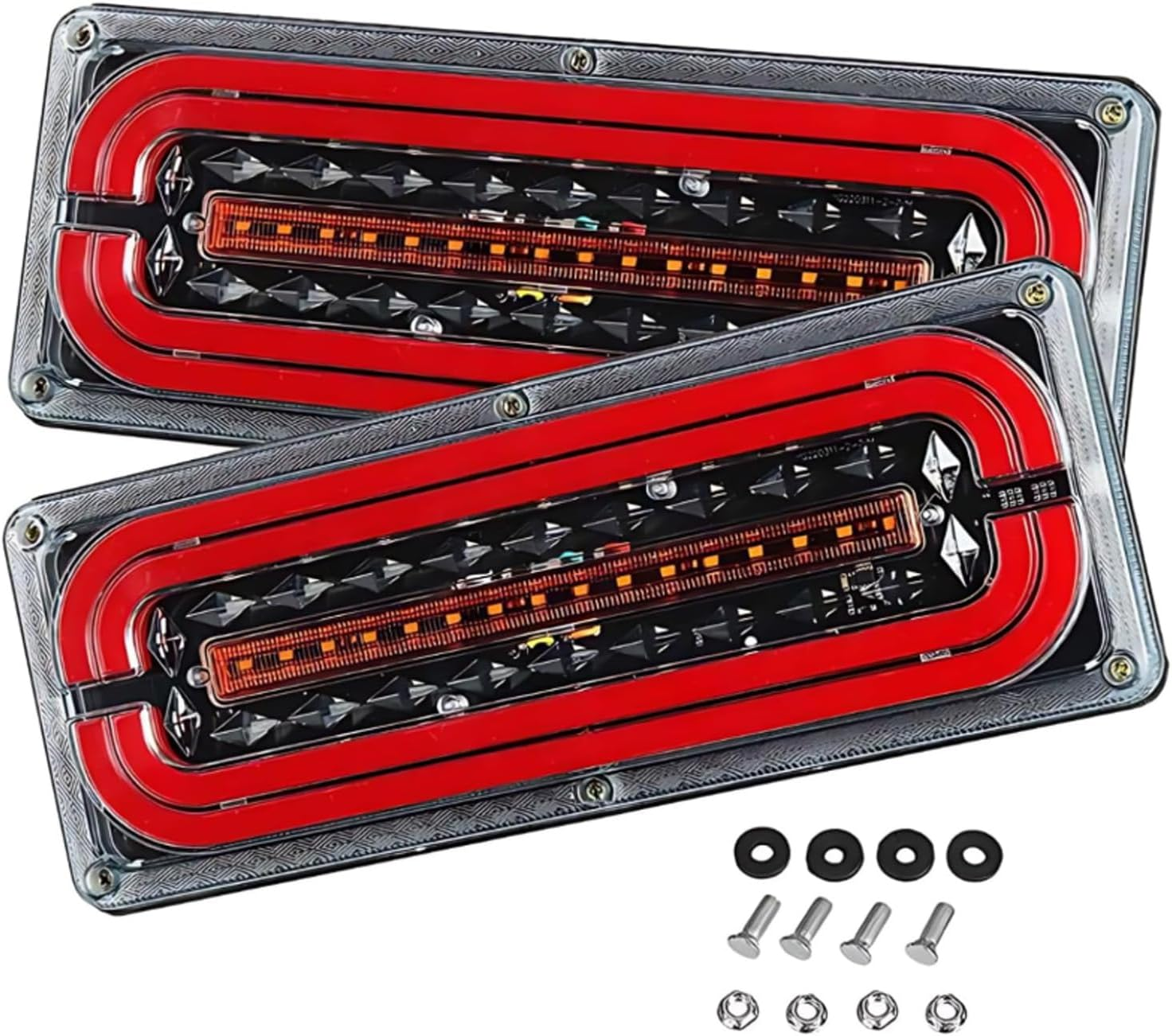 2Pcs LED Trailer Tail Lights, Waterproof Truck Rear Lights with Brake & Turn Signal &ndash; Fit for 24V Lorries, Trucks, Trailers, RV, UTV, Pickup | High Visibility Trailer Lights for Aussie Roads image number 4