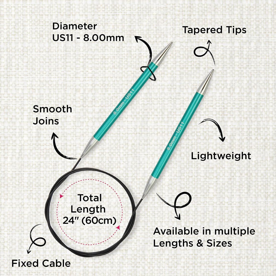 Knitpro Zing Fixed Circular Needles 40" (100Cm) | Size 8.00Mm image number 4