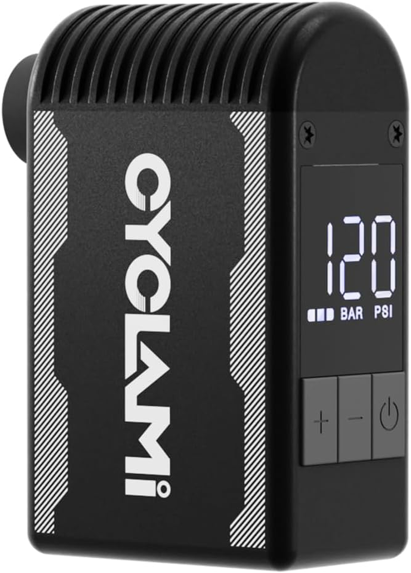 Mini Tiny Bike Pump with Gauge, 120PSI Electric Bicycle Air Pump, Auto Stop, Presta and Schrader Valve Aluminium Portable Tire Inflator for All Bike, Motorcycle, Type-C Rechargeable image number 2