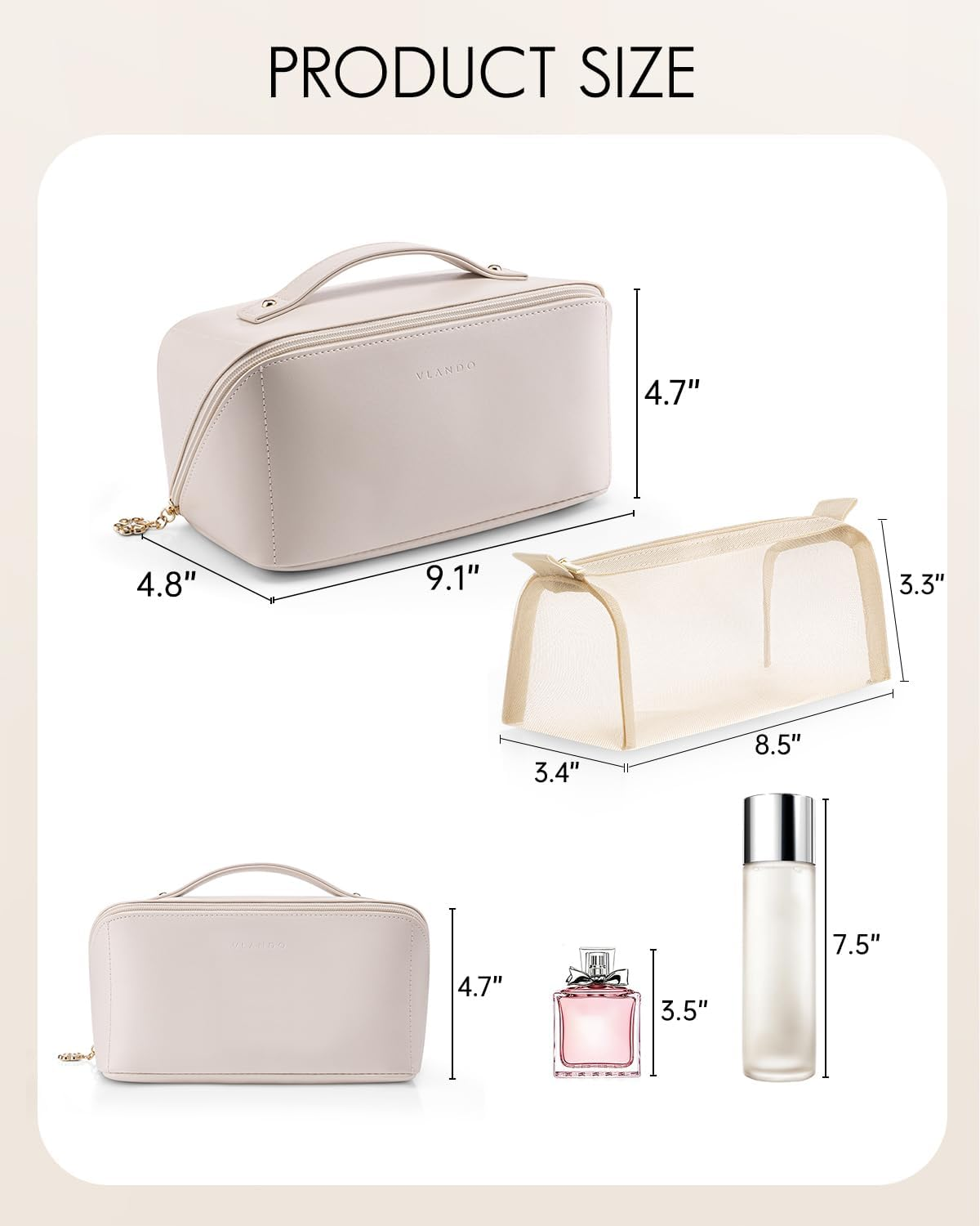 Vlando Makeup Bag for Travel image number 5