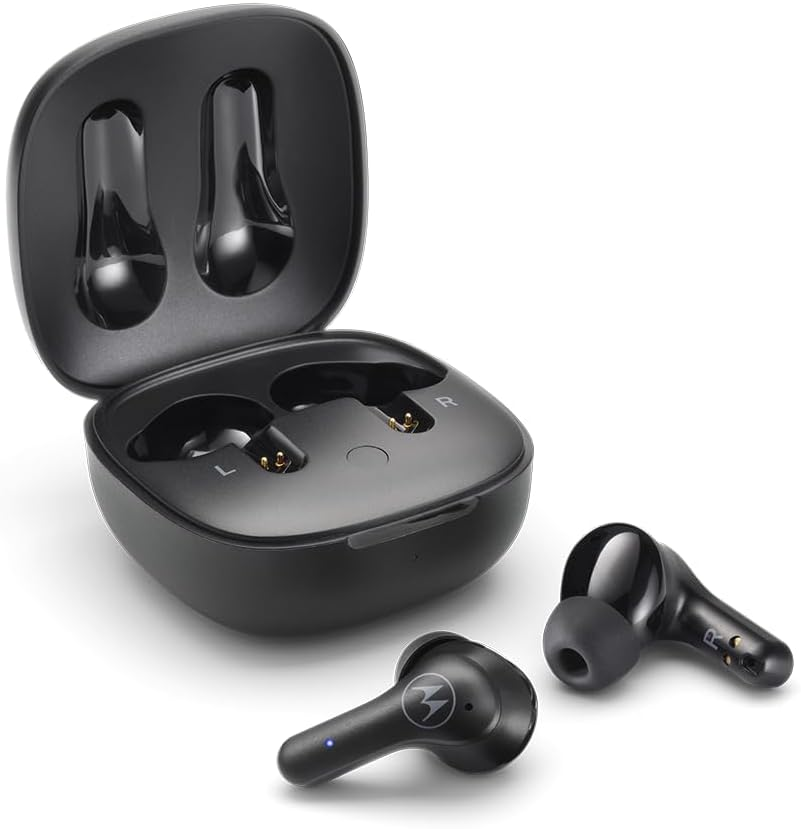 Motorola Moto Buds 135 Wireless Bluetooth Headphones - Wireless Headphones with Bluetooth 5.2 - Water-Resistant In-Ear Earphones - Earbuds up to 18 Hours Playback Time - Black