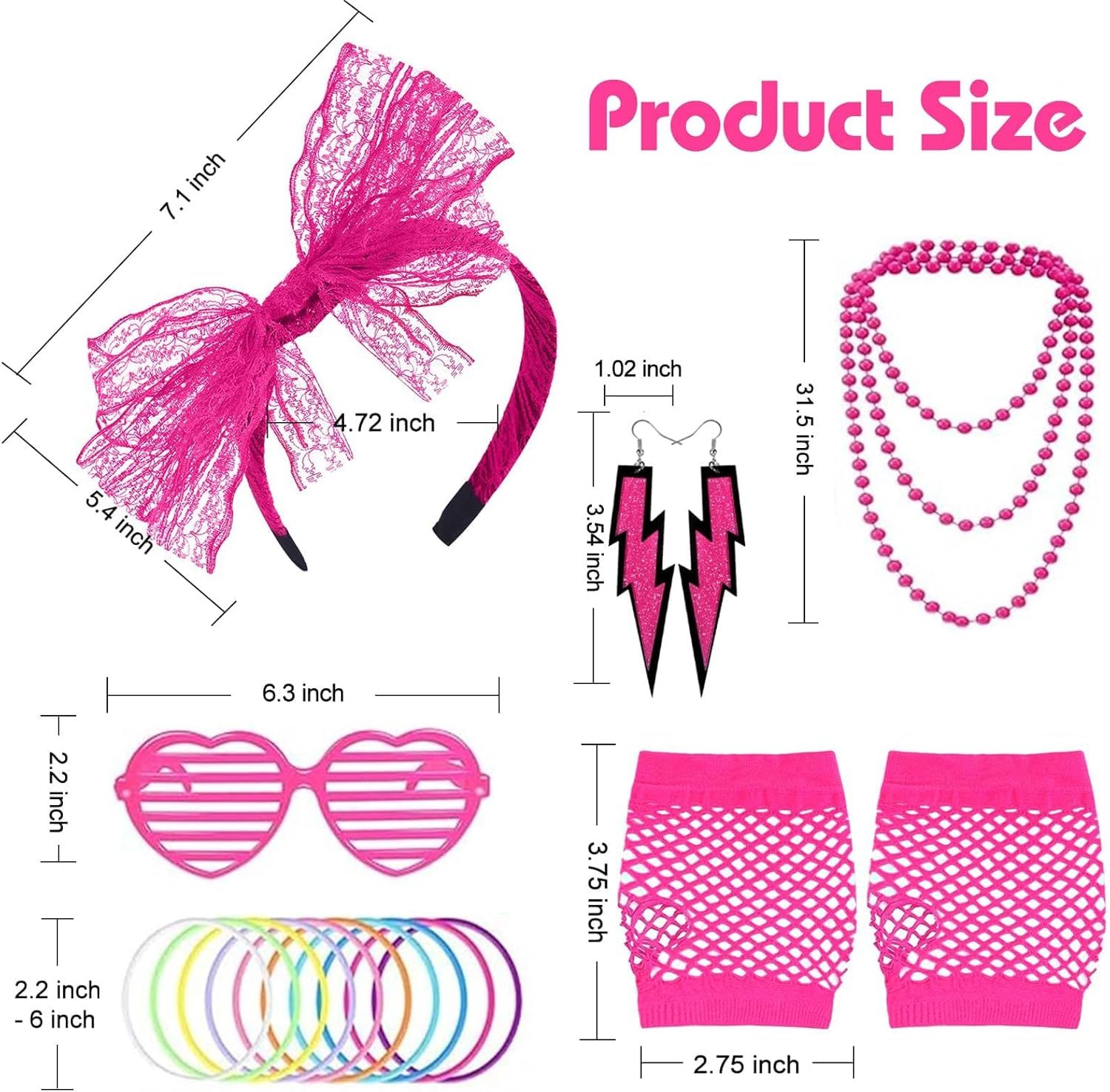 80S Accessories for Women, 1980S Neon Fancy Dress Costume for Girls, Women Sexy Casual Top for 1980S Retro Theme Party image number 3