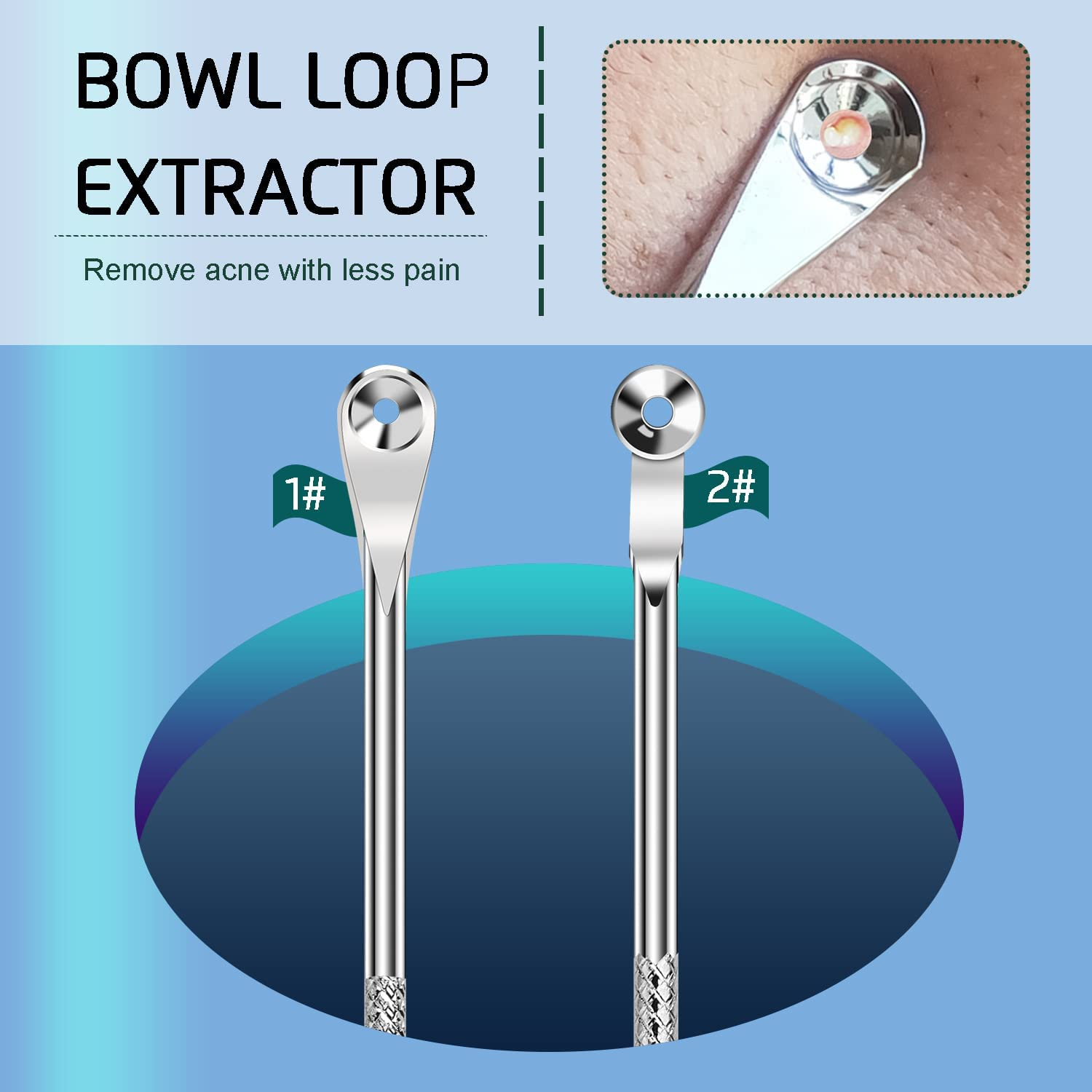 6PCS Blackhead Remover, Pimple Comedone Extractor, Popper Removal Tools, Acne Blemish Remove Kits, Premium Stainless Steel, with Portable Case image number 4