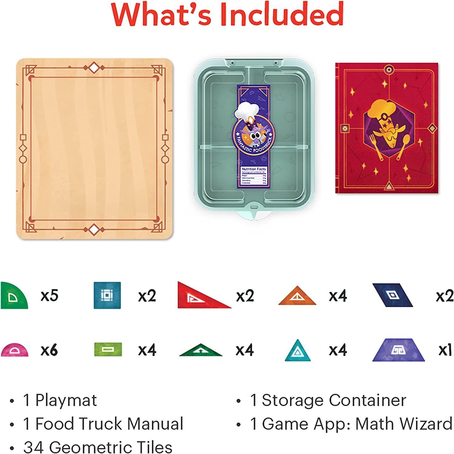 Osmo - Math Wizard and the Fantastic Food Truck Co. Games Ipad & Fire Tablet -Ages 6-8/Grades 1-2 -Learn Geometry-Curriculum-Inspired-Stem Toy Gifts for Kids, Boy & Girl-Ages 6 7 8(Osmo Base Required) image number 1