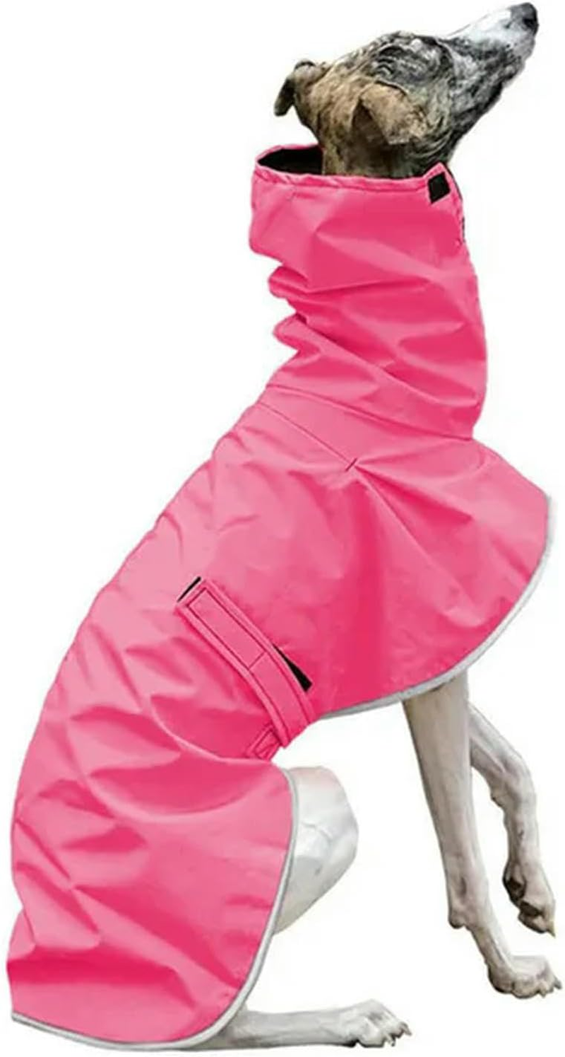 UOSIA Dog Warm Jacket Waterproof Whippet Coat Winter Adjustable Greyhound Clothes Cold Weather Warm Fleece Clothes Italian Greyhound Clothes for Medium Large Dogs（Orange,L）