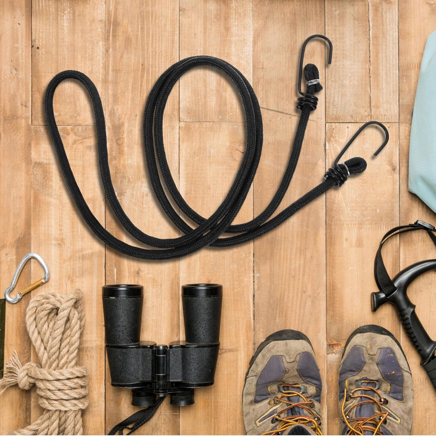 OFFIGAM Heavy Duty Elastic Bicycle Luggage Strap Adjustable Bungee Cord with Hooks for Mountain and Fixed Gear Bikes Secure Elastic Packing Rope for Camping Travel image number 4