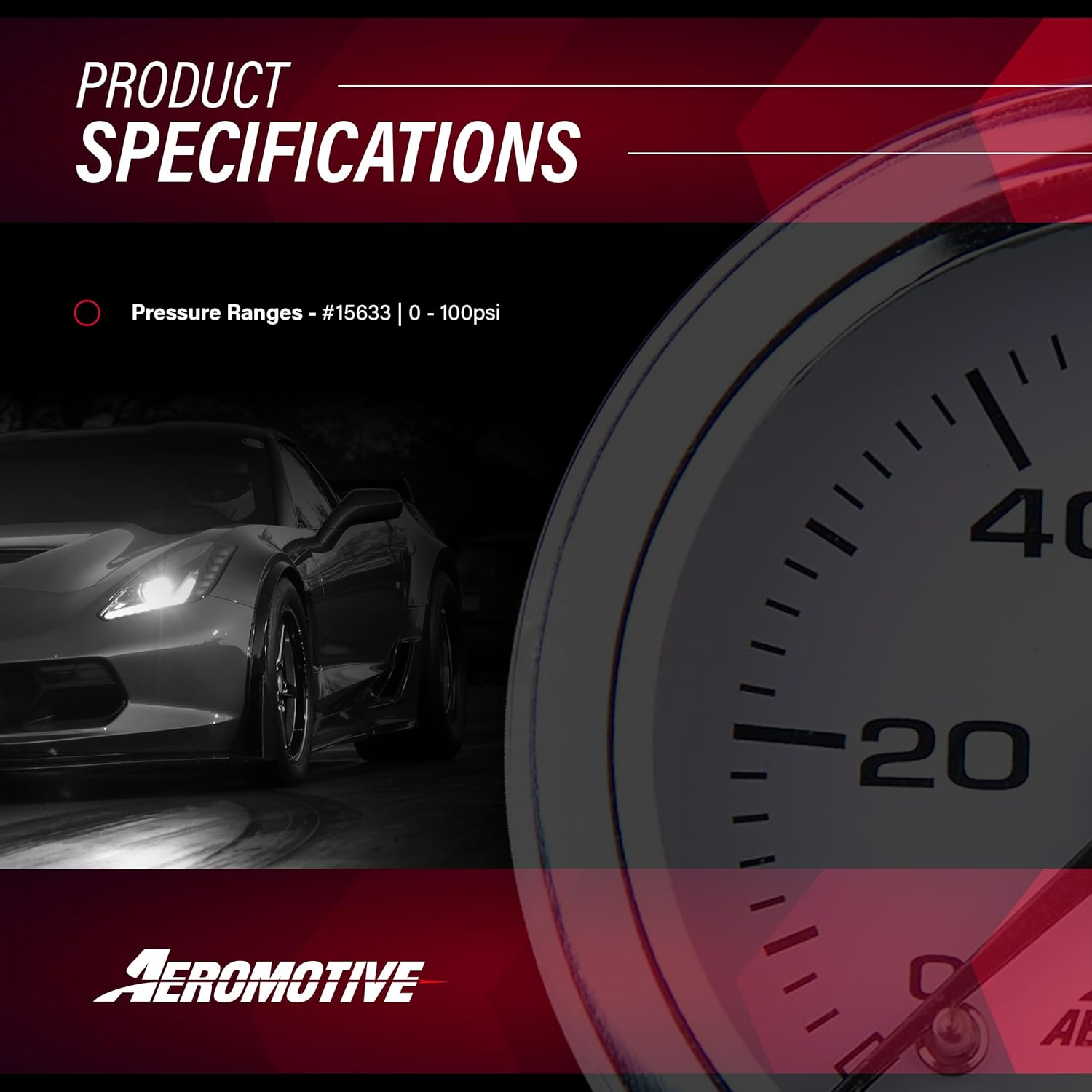 Aeromotive 15633 Fuel Pressure Gauge - 0 to 100 Psi image number 1