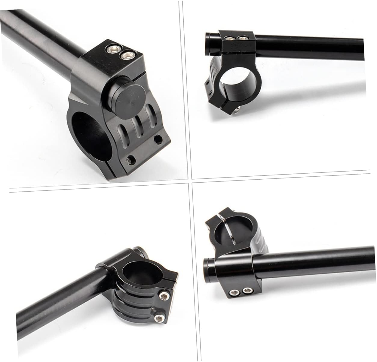 Anneome Cnc Aluminum Alloy Motorcycle Clip on Handlebar Fork Clamp 41Mm Black Pair Universal Racing Street Bike Accessories image number 5