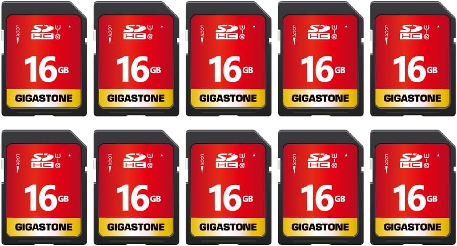 Gigastone 16GB 10-Pack SD Card UHS-I U1 Class 10 SDHC Memory Card High-Speed Full HD Video Canon Nikon Sony Pentax Kodak Olympus Panasonic Digital Camera, with 10 Mini Cases image number 3