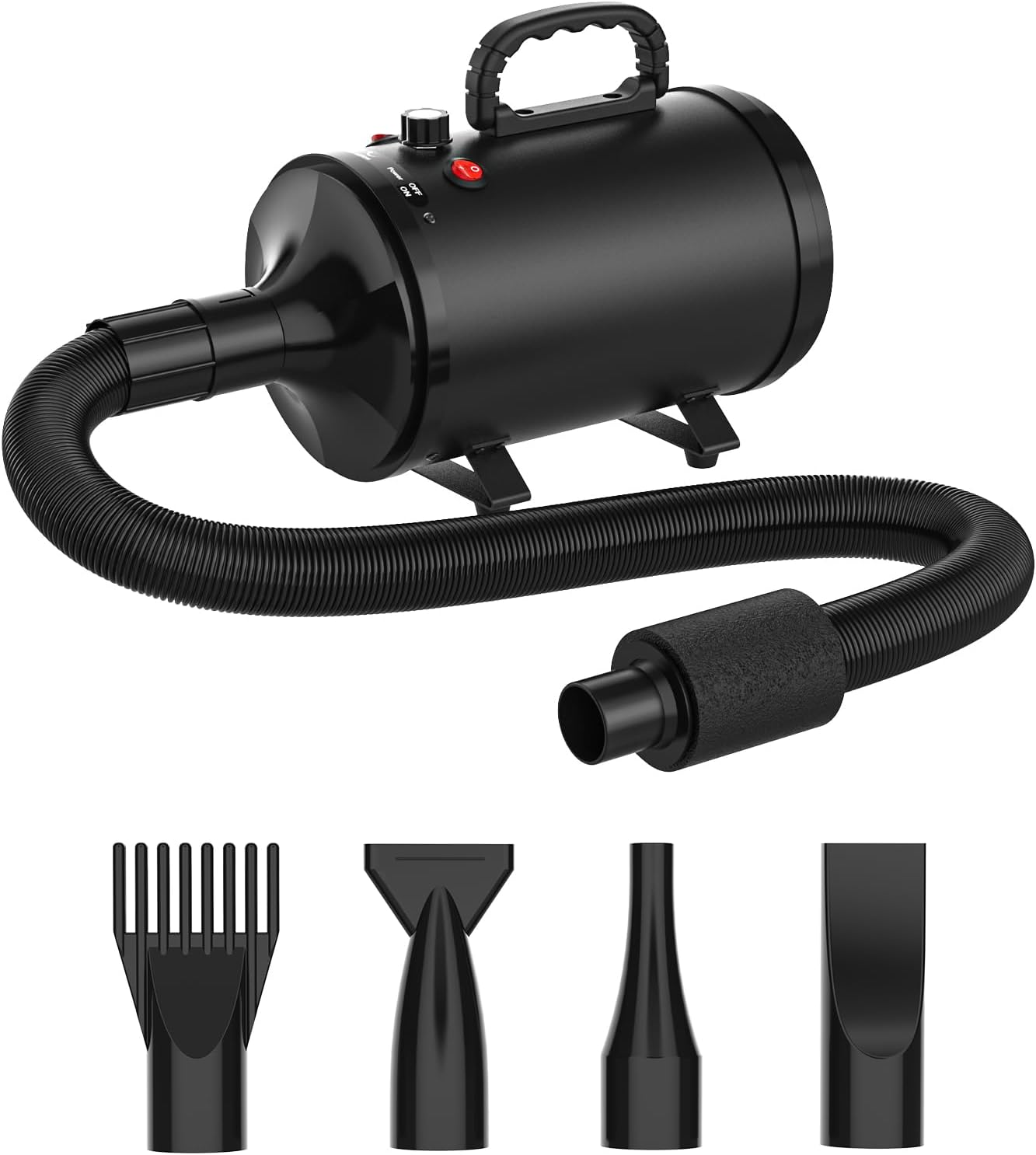 OPPSBUY Pet Dryer, Pet Grooming Hair Dryer with Heater, Home Dog Hair Dryer with Adjustable Wind Speed, Flexible Hose