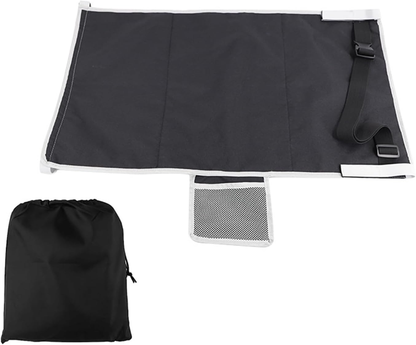 Wzenclave Black Toddler Bed, 30.31 * 17.3In (77 * 44Cm) Airplane Seat Extender Foot Hammock Portable Essential Item for Children'S Airplane Trav image number 3