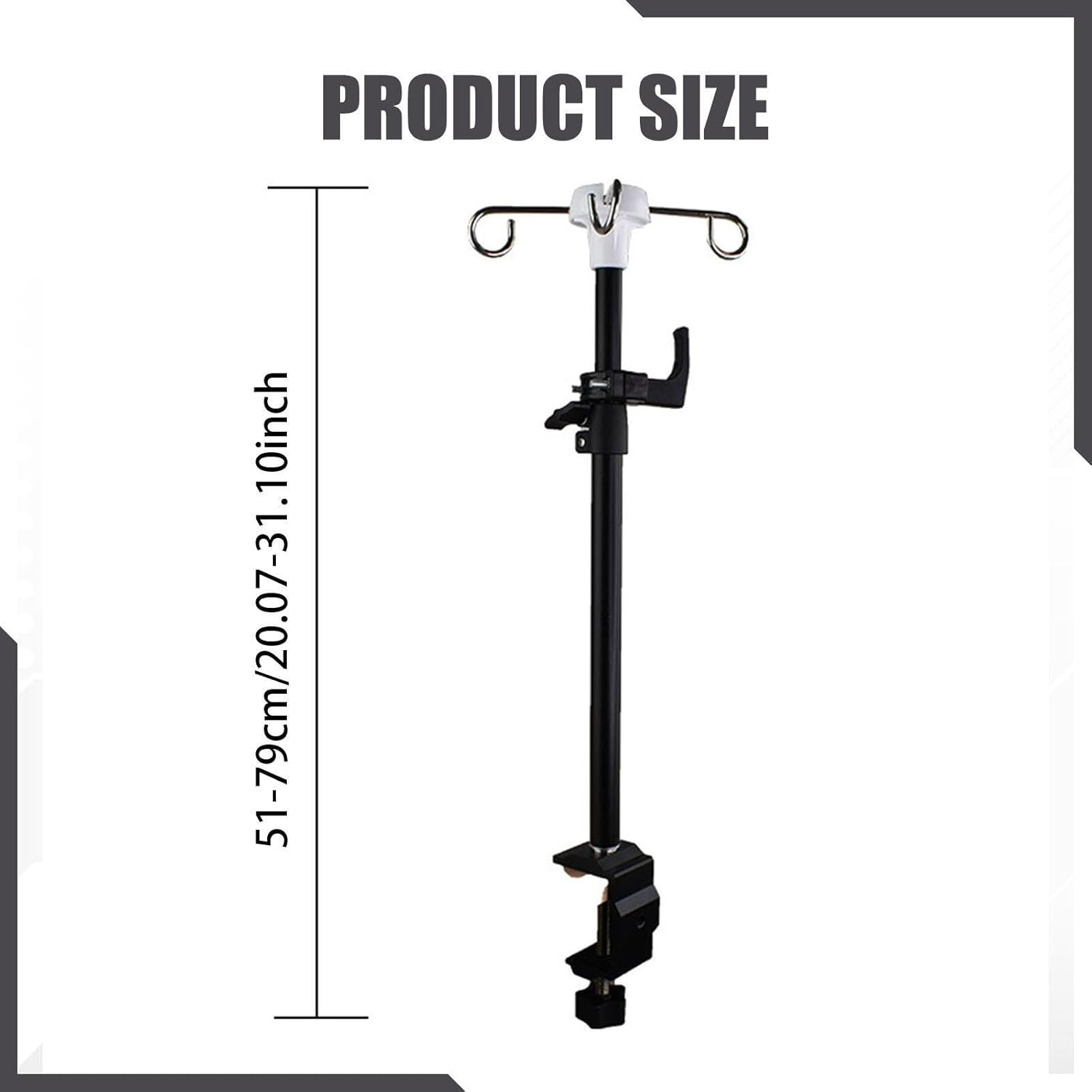 Perfk IV Pole Table Clamp Feeding Tube Holder Infusions Household Drip Bag Stand image number 4