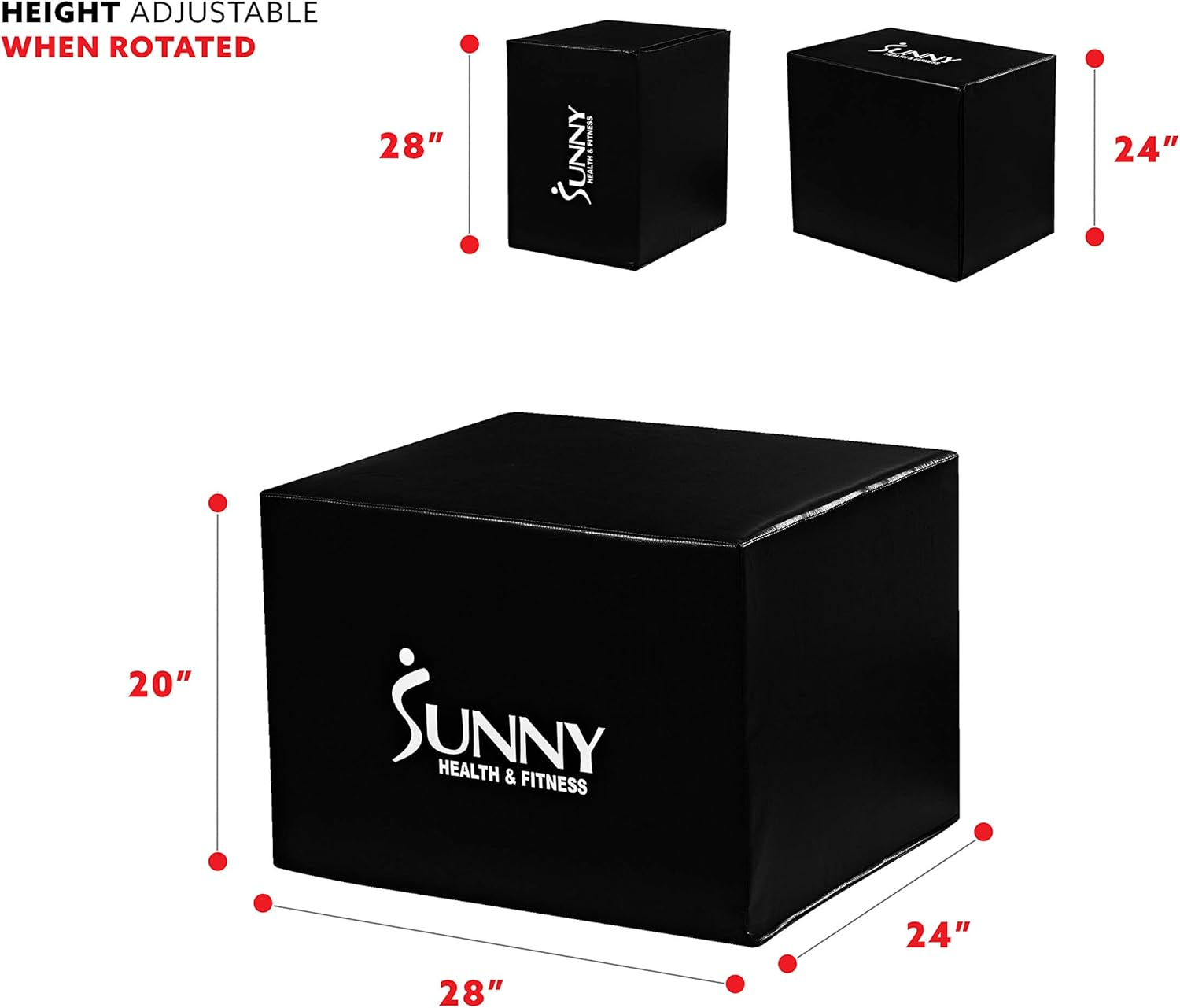 Sunny Health & Fitness Foam Plyo Box with Adjustable Heights and High Weight Capacity image number 3