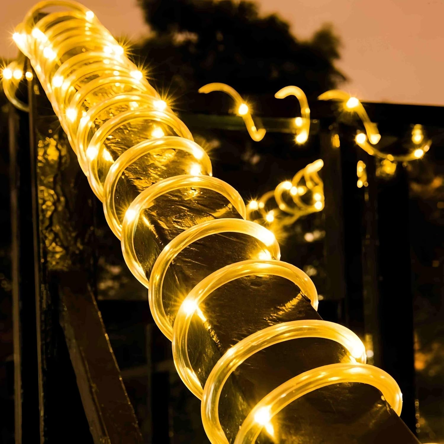 Clearhill Solar Rope Lights 10M/32Ft Warm 100LED 8 Modes Waterproof IP65 Outdoor Solar String Lights for Garden, Party, Home, Christmas, Halloween, Tree Decorations, Wedding, Holiday Lighting image number 2