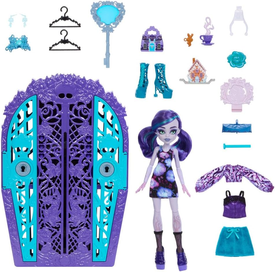 Monster High Skulltimate Secrets Doll and Accessories Set, Garden Mysteries Twyla with Reveal Closet & 19+ Tea Party Surprises like Doll Clothes image number 3