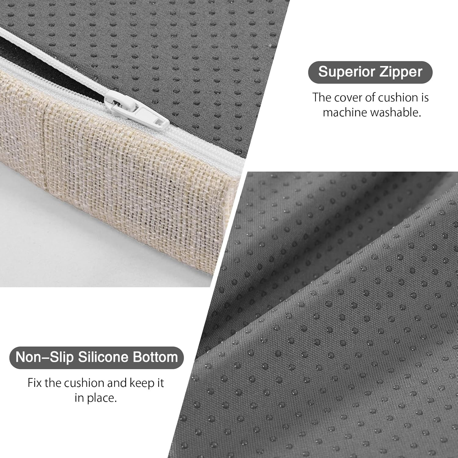 Baibu 14X14 Inches Metal Chairs Cushions with Ties Set of 4, Non-Slip Metal Dining Chair Pads Kitchen Chair Cushions with Machine Washable Cover - 4 Cushions Only (Beige, 14X14X1.5In)