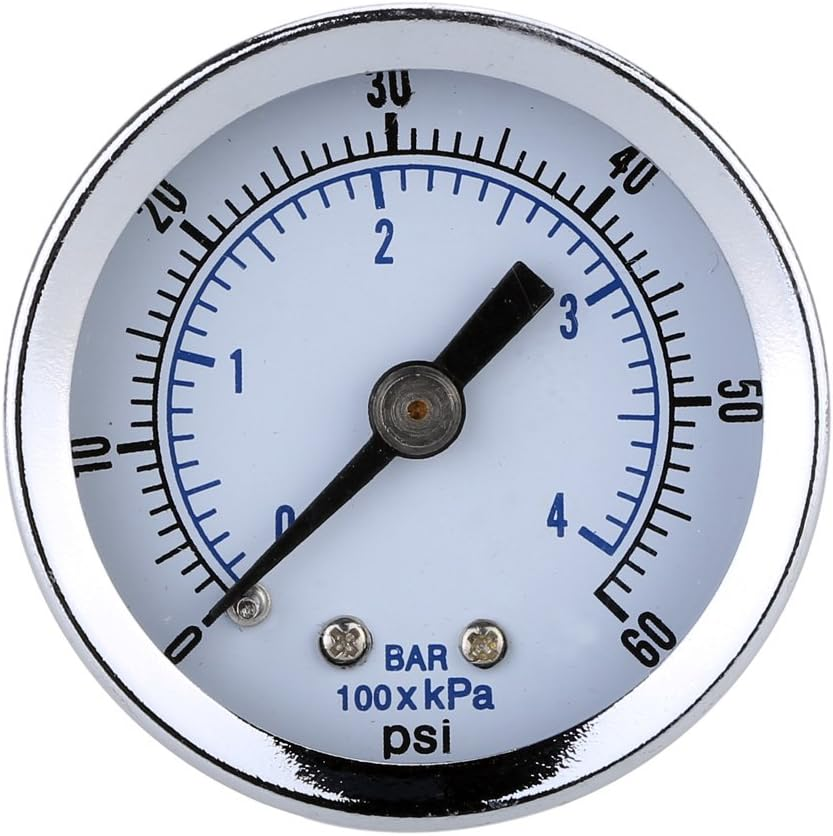 1/8" BSPT Air Compressor Hydraulic Pressure Gauge 0-60 PSI Back Mount 40Mm Dial Plate image number 4