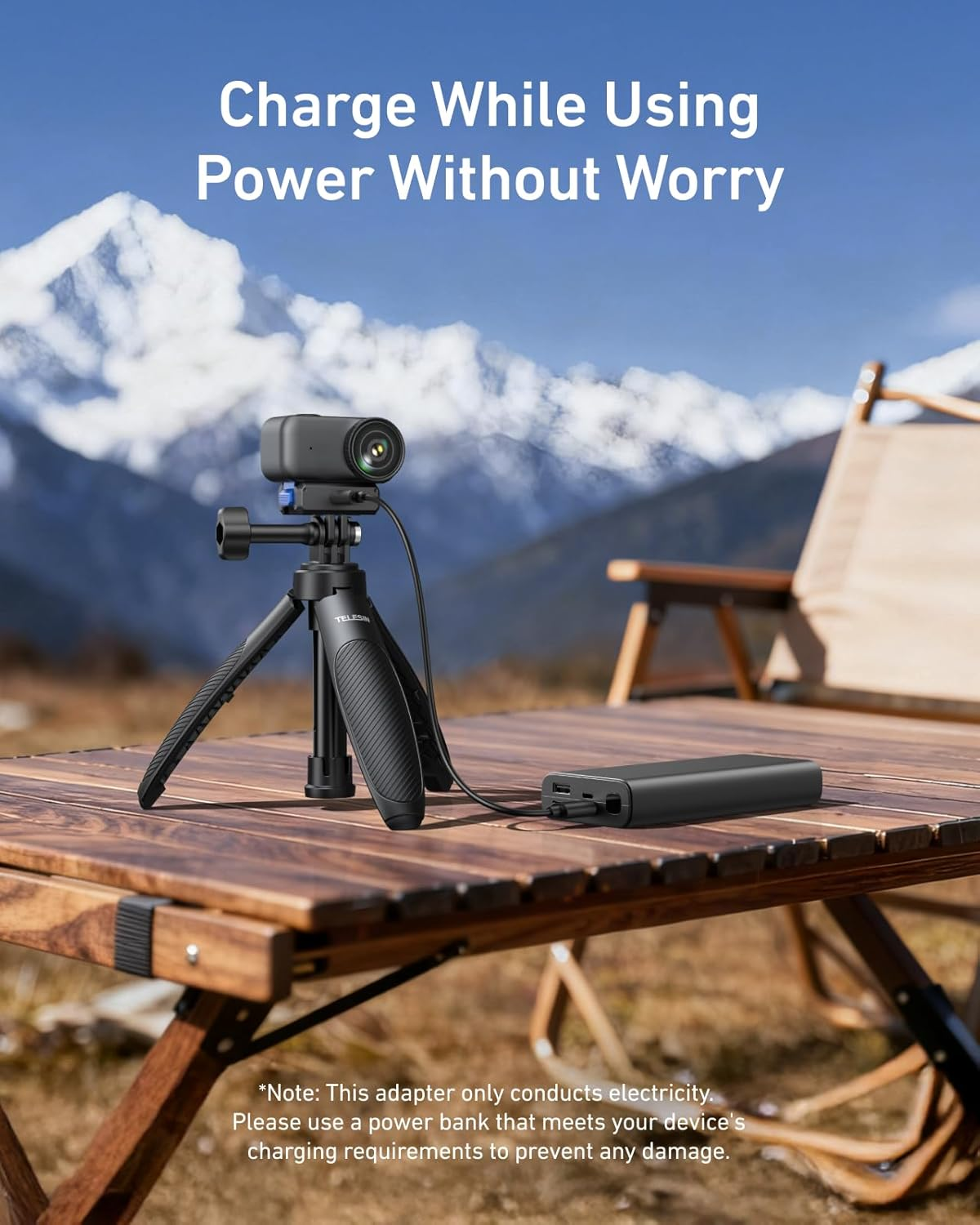 TELESIN Magnetic Quick Release Charging Adapter Mount for DJI Osmo Nano, with 1/4 Screw Hole, Foldable Adapter Base for DJI Osmo Nano Accessories image number 1