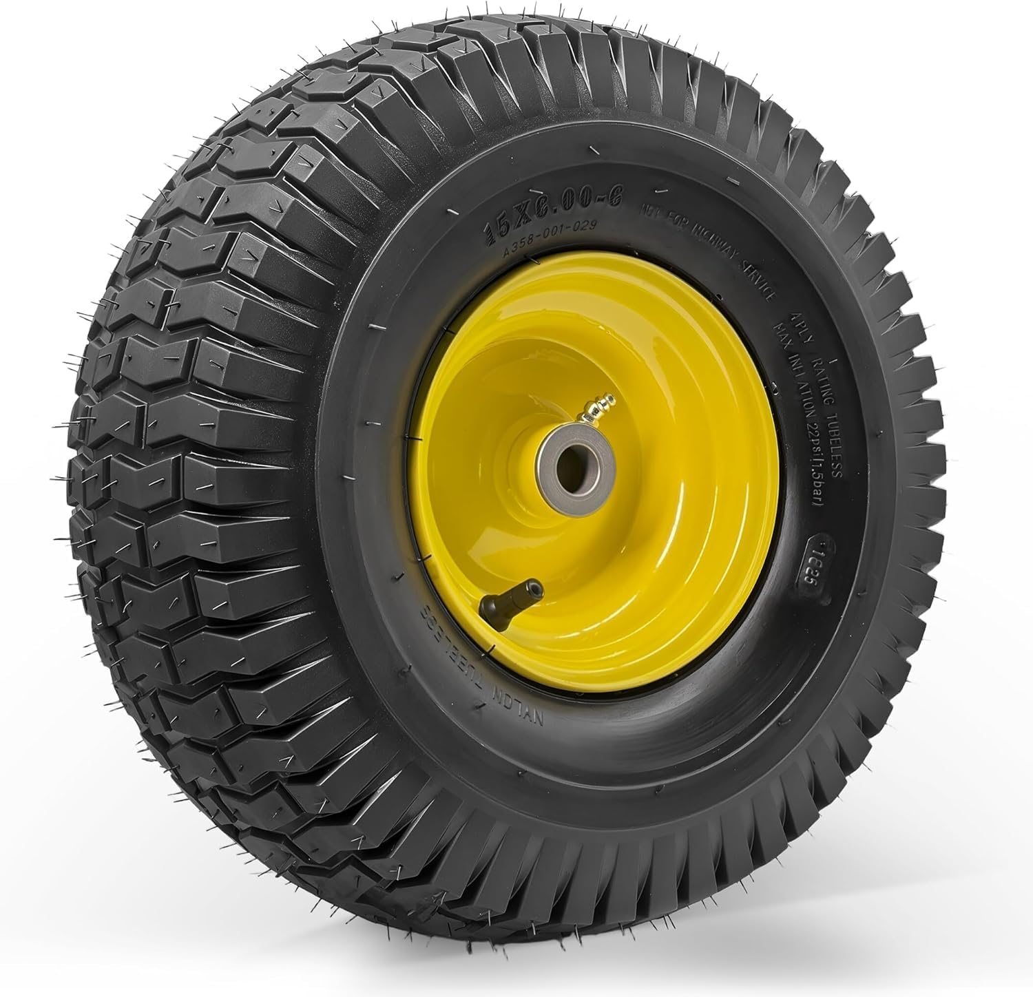 GYL 15X6.00-6 Lawn Mower Tire with Rim,15X6-6 Riding Mowers Lawn Tire with 3" Offset Hub, 3/4" Bearing,Troy - Bilt,Cub Cadet Riding Mowers Tire