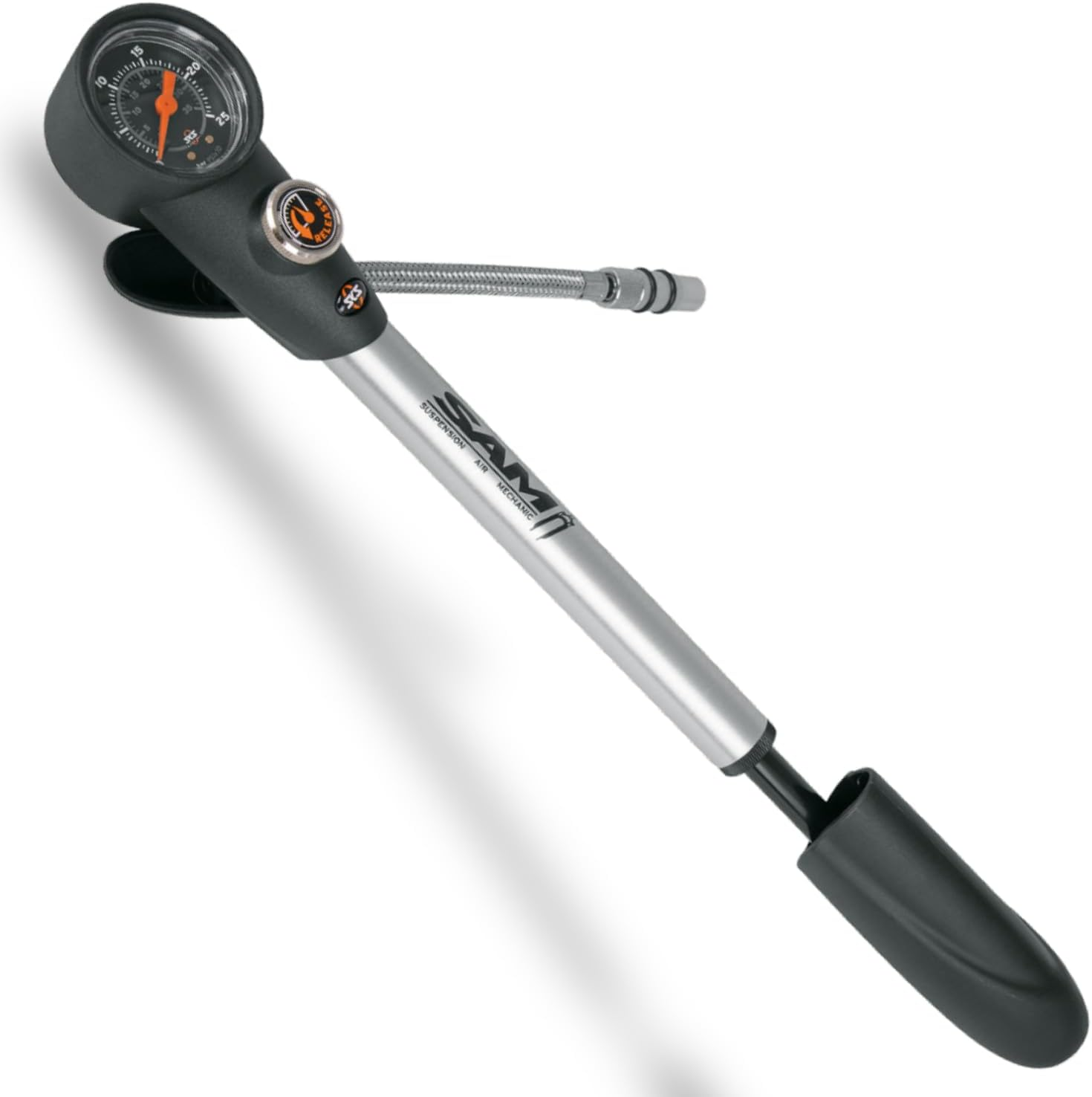 SKS Germany SAM D&auml;mpferpumpe (Luftpumpe F&uuml;r Av-Ventile, Pr&auml;zisionsmanometer, Schwenkbarer Schlauchanschluss, Druckreduzierventil, Max. Druck: 25 Bar/360 PSI)