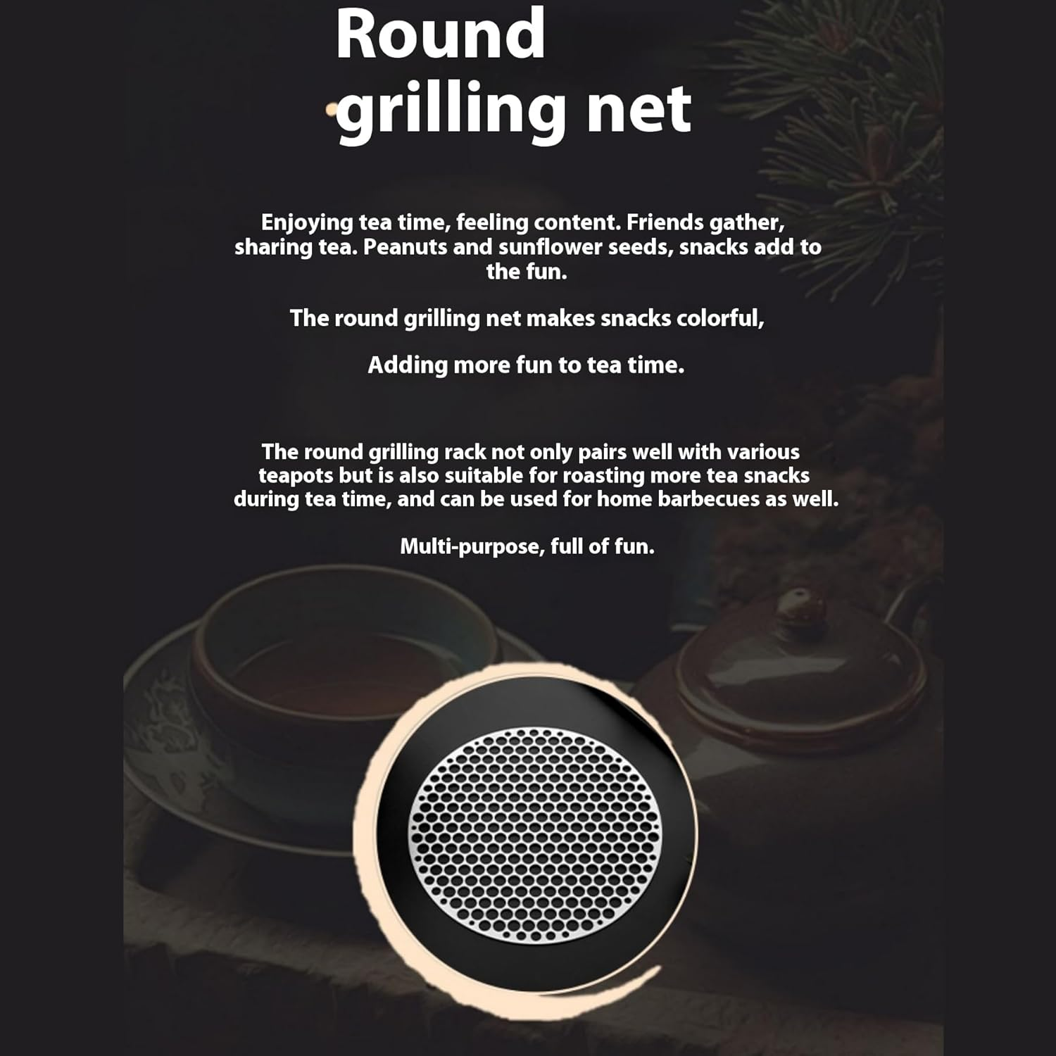 Round Grill Grates, Stainless Steel round Grill Net Steam Mesh Rack, BBQ Mat Carbon Furnace Steam Nets Barbecue Rack for Camping Outdoor Picnic (Silver-26Cm) - Black-28Cm image number 7