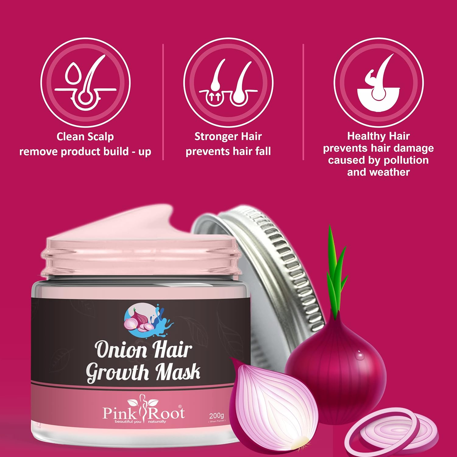 Pink Root Onion Hair Growth Mask image number 2
